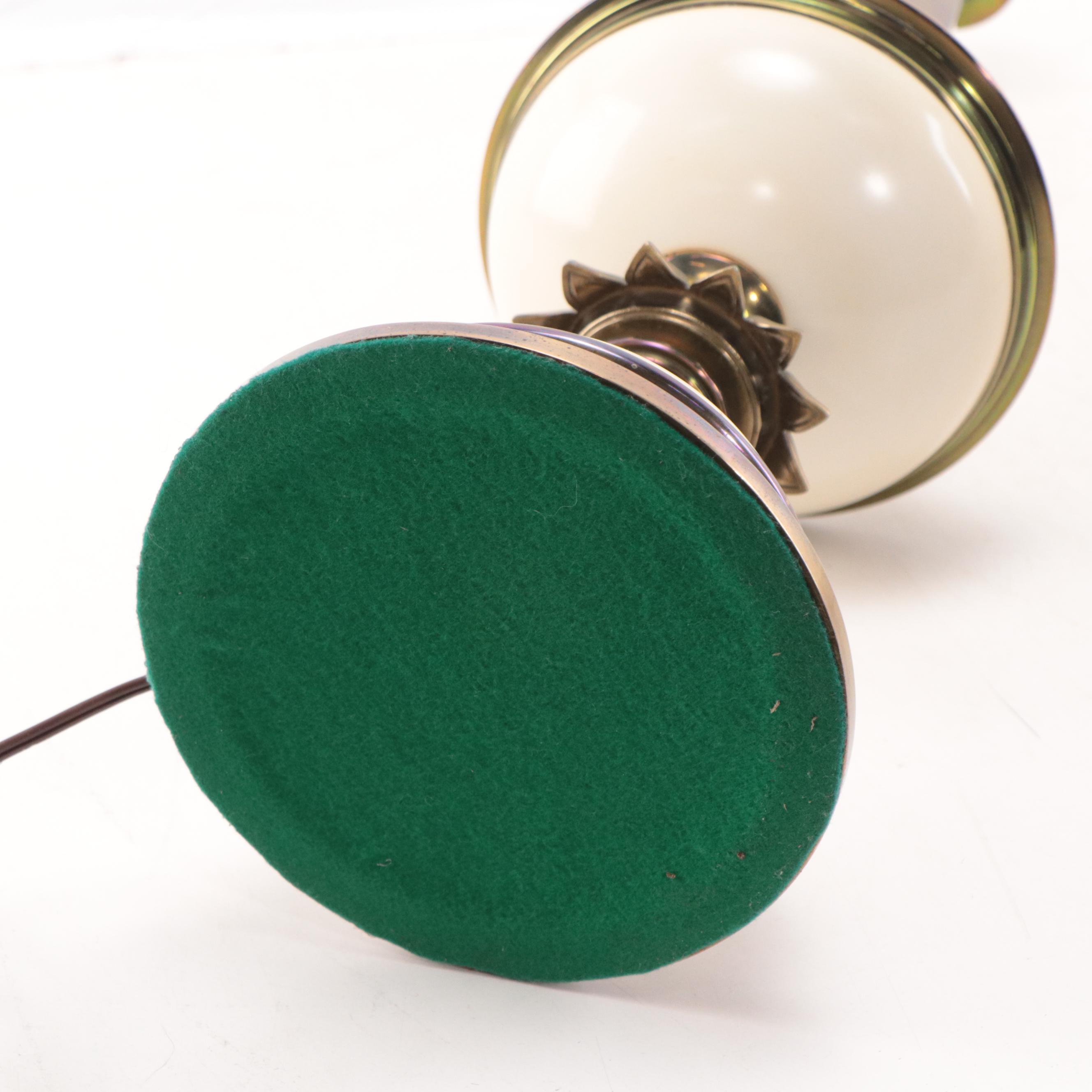 Stiffel Hollywood Regency Brass and Enamel Table Lamp, Mid/Late 20th Century