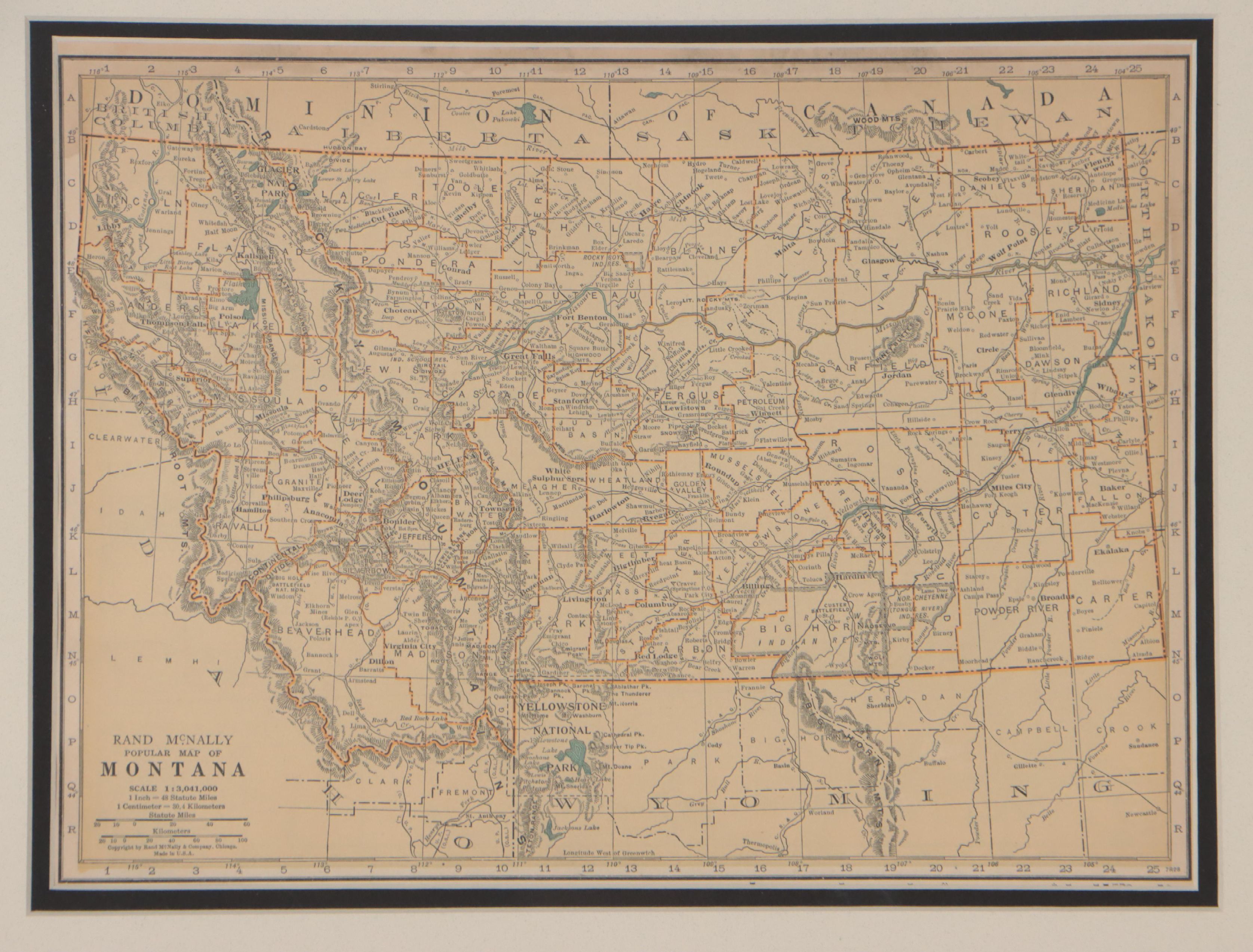 Rand, McNally & Co. Wax Engraving Map of Montana, Circa 1898