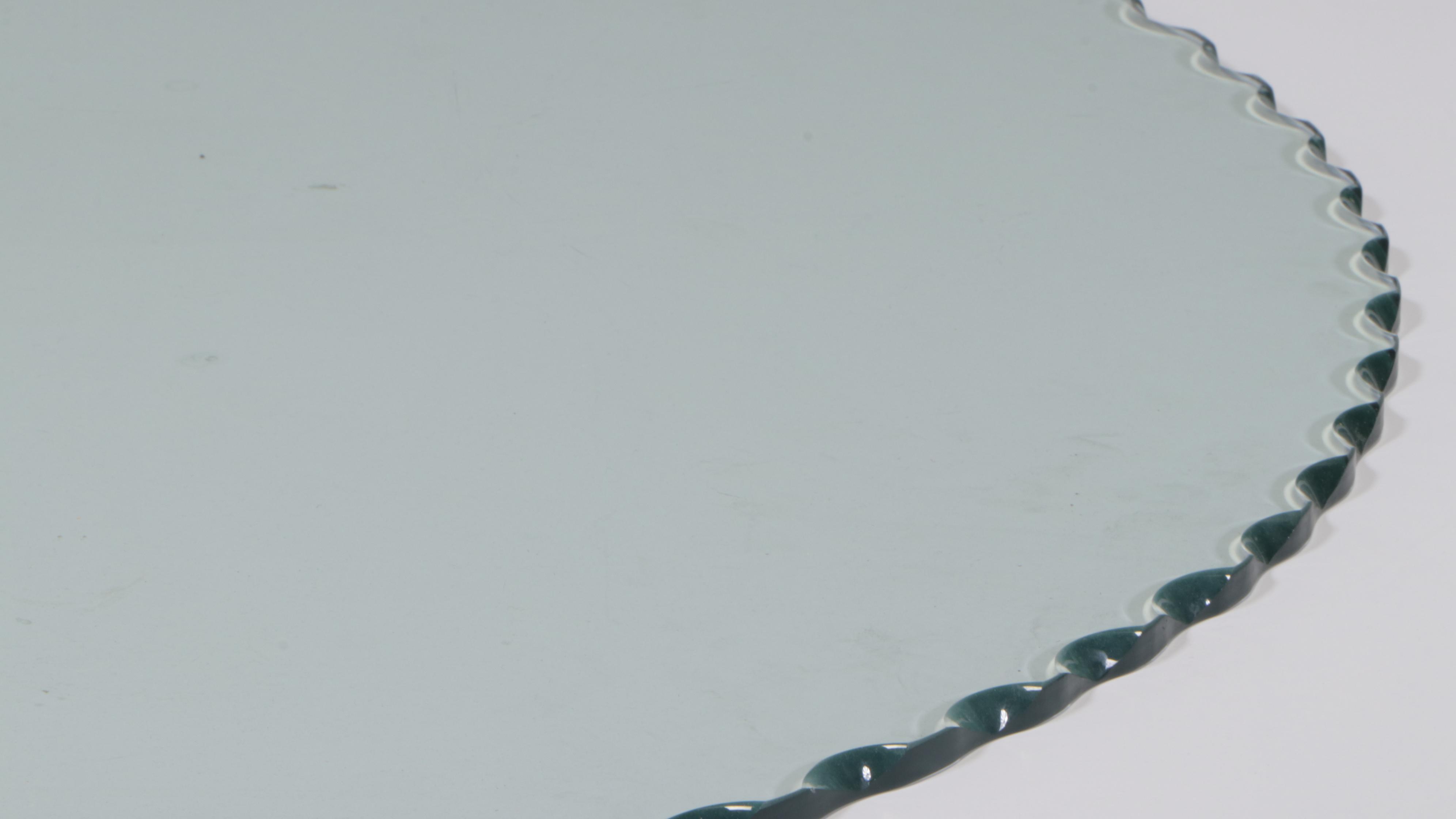 54" Dia. Glass Tabletop Panel with Scalloped Edges