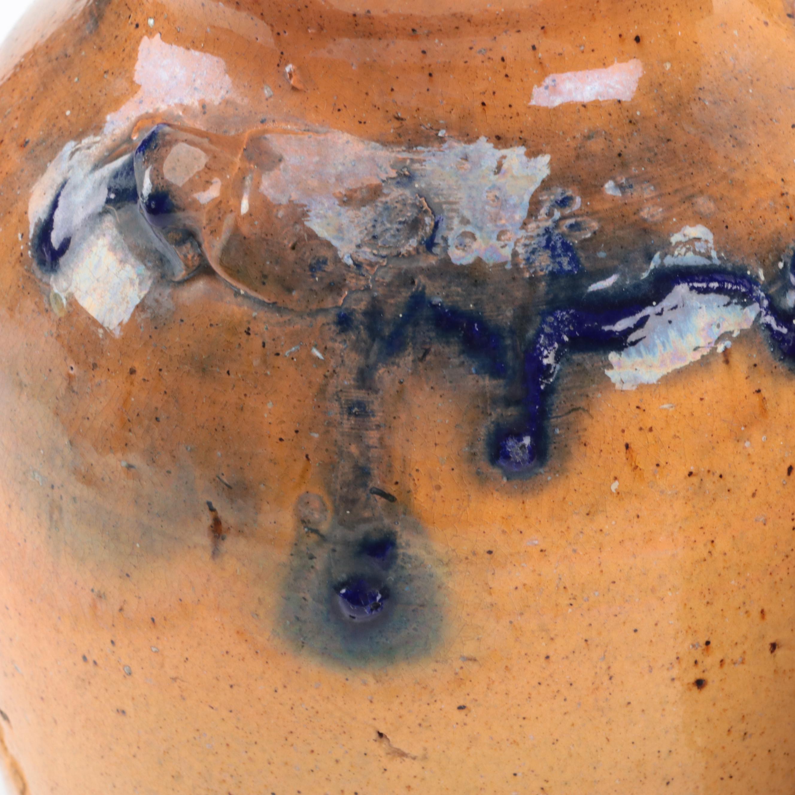American Art Pottery Redware Jars with Manganese Decoration, 19th Century