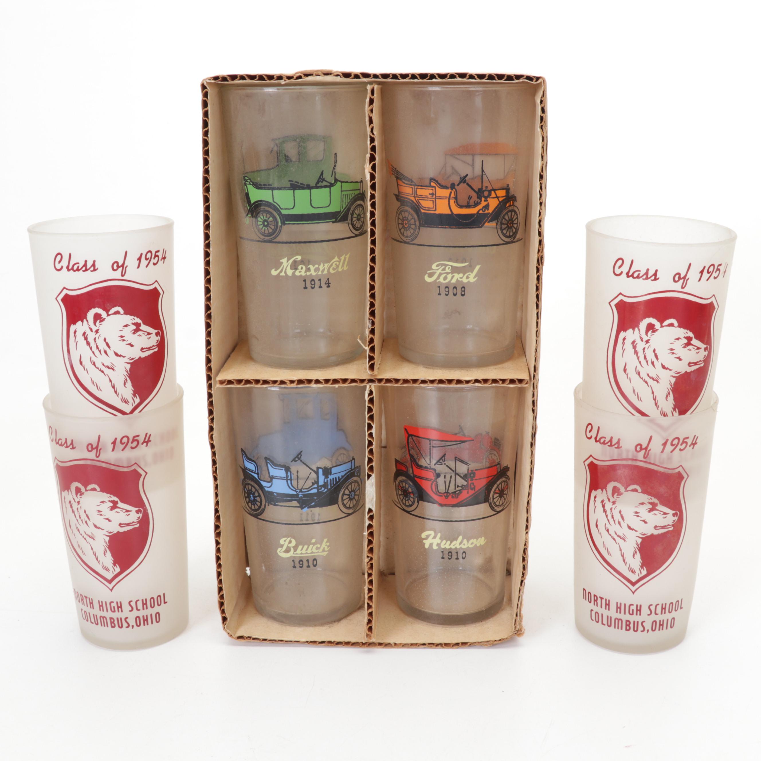 Vinegar, Oil, and Spice Rack with Food & Meat Chopper, Glass Tumblers, & More