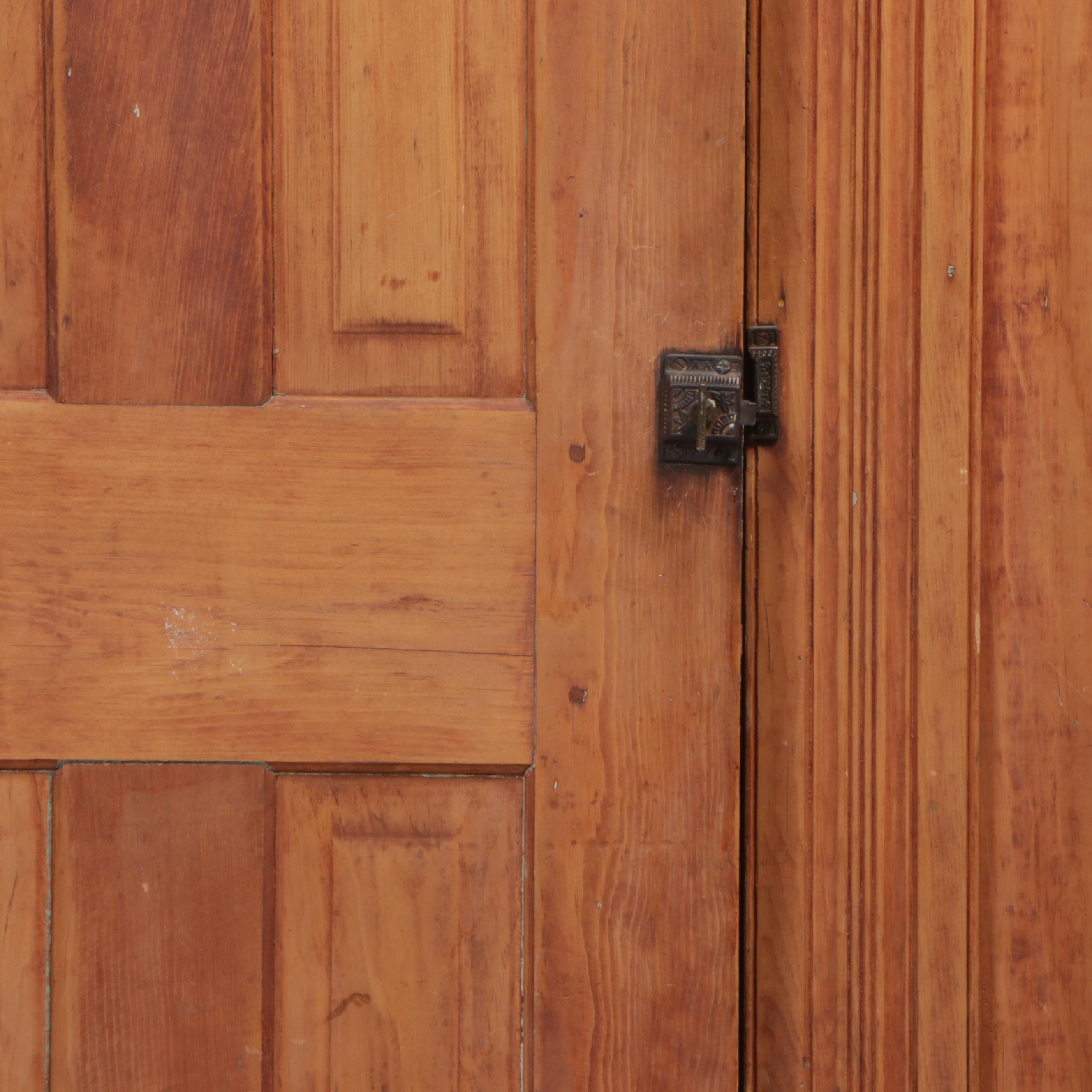 Victorian Pine Flat-Wall Cupboard, Late 19th Century