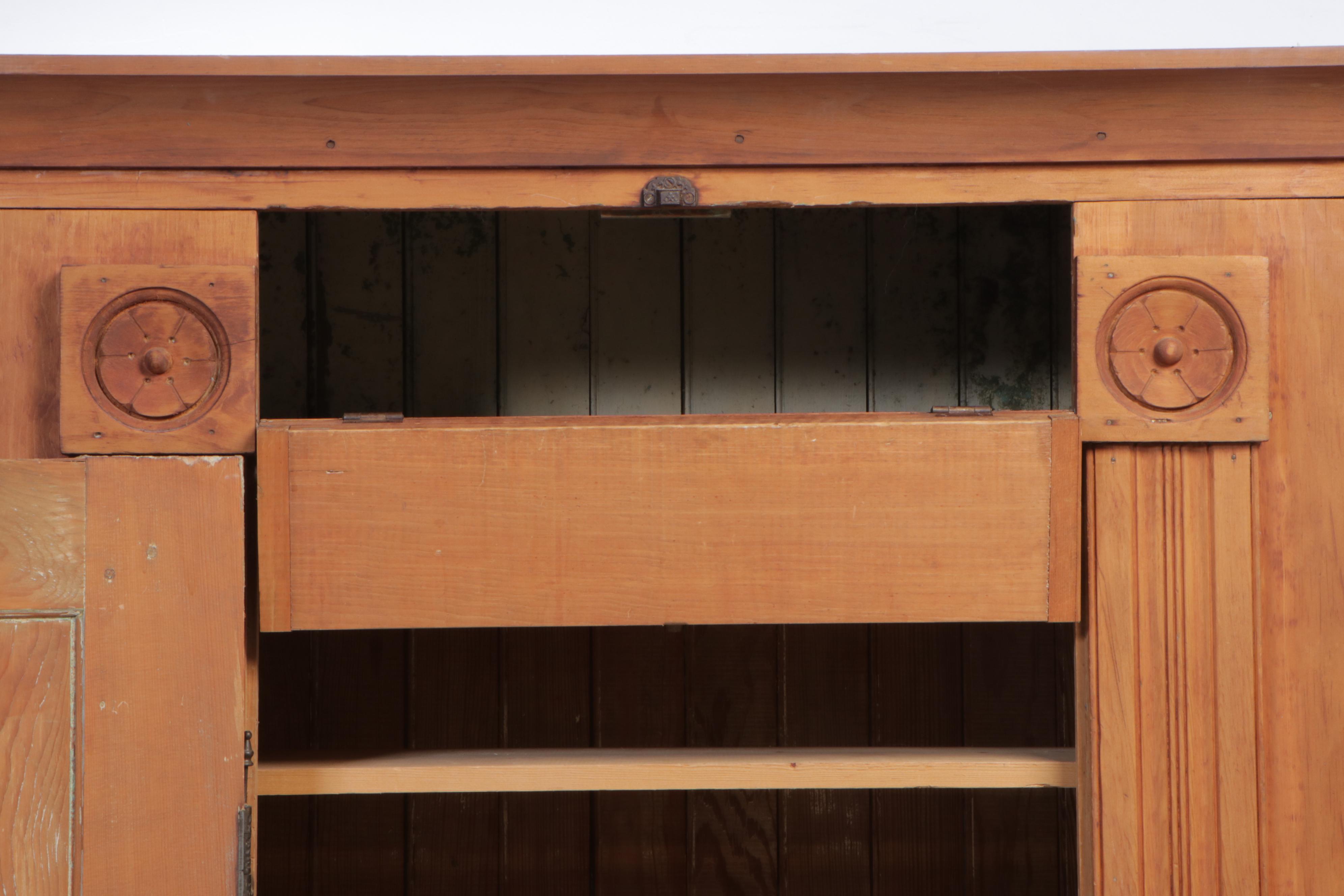 Victorian Pine Flat-Wall Cupboard, Late 19th Century