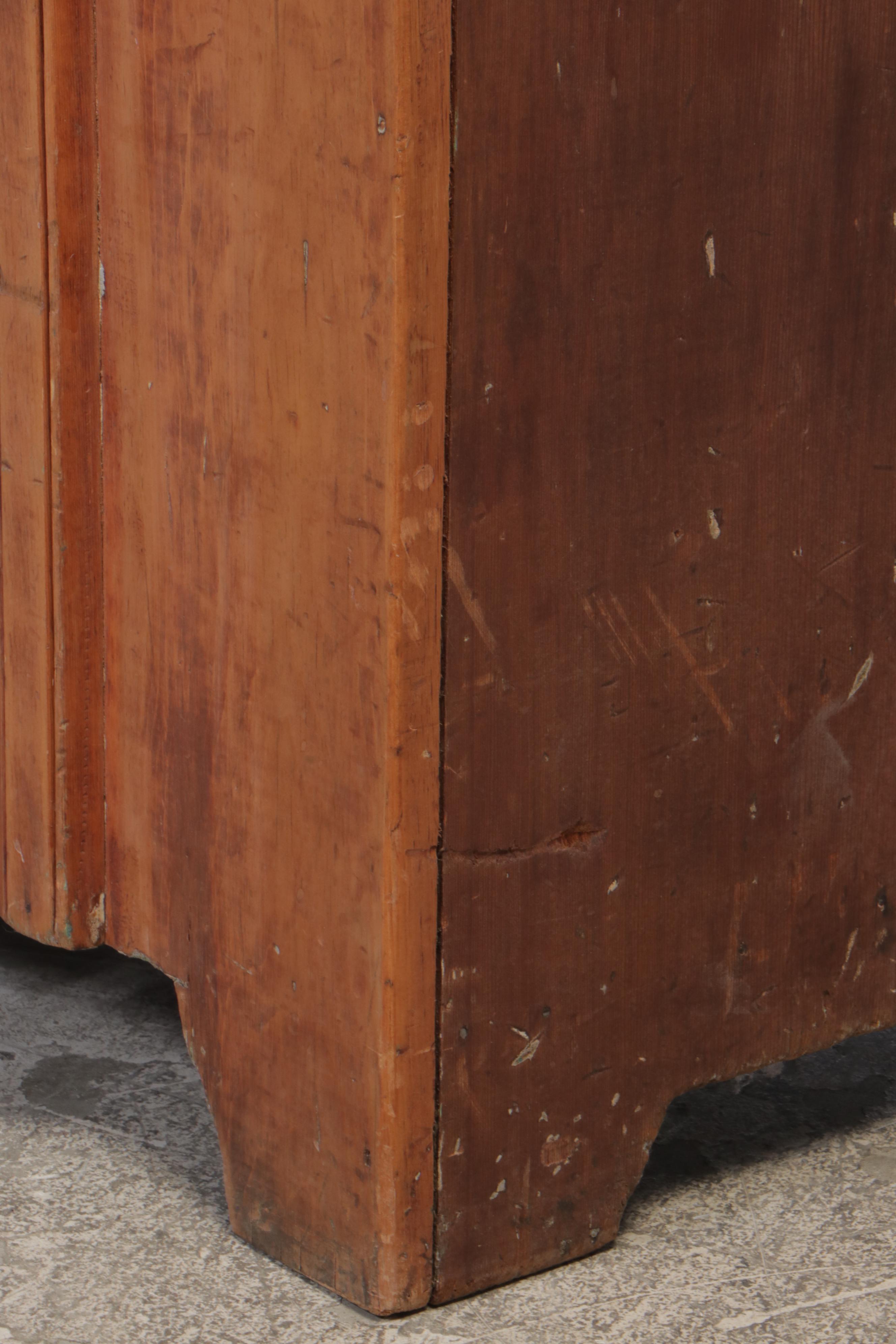 Victorian Pine Flat-Wall Cupboard, Late 19th Century