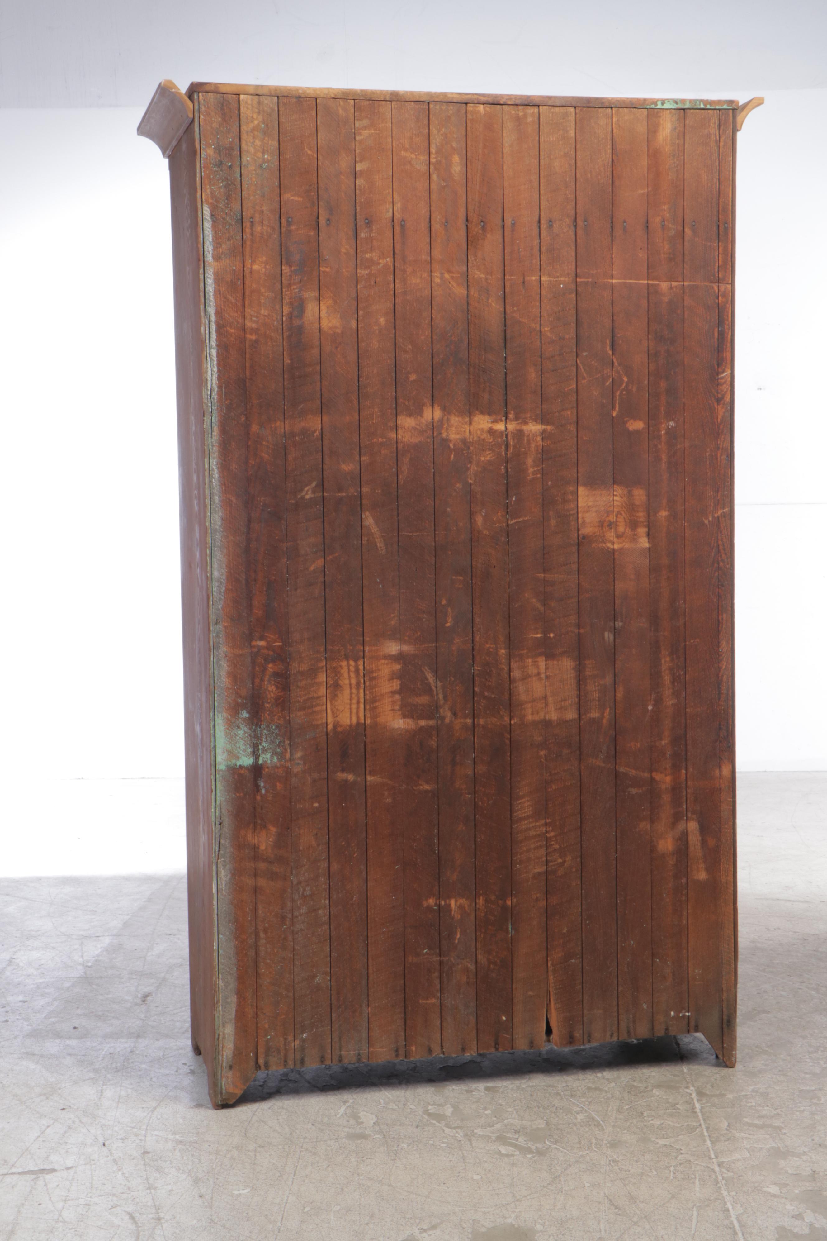 Victorian Pine Flat-Wall Cupboard, Late 19th Century