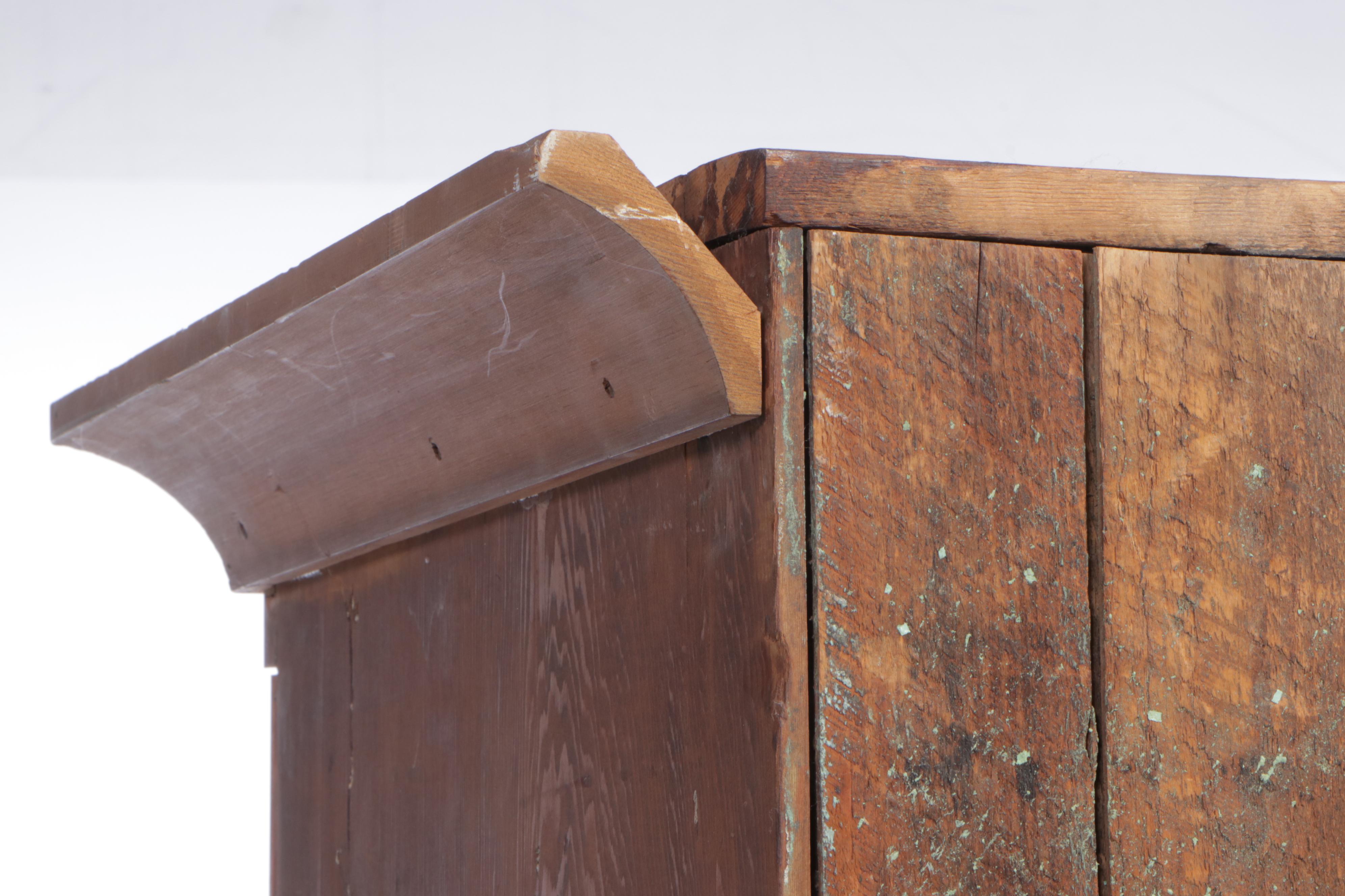 Victorian Pine Flat-Wall Cupboard, Late 19th Century