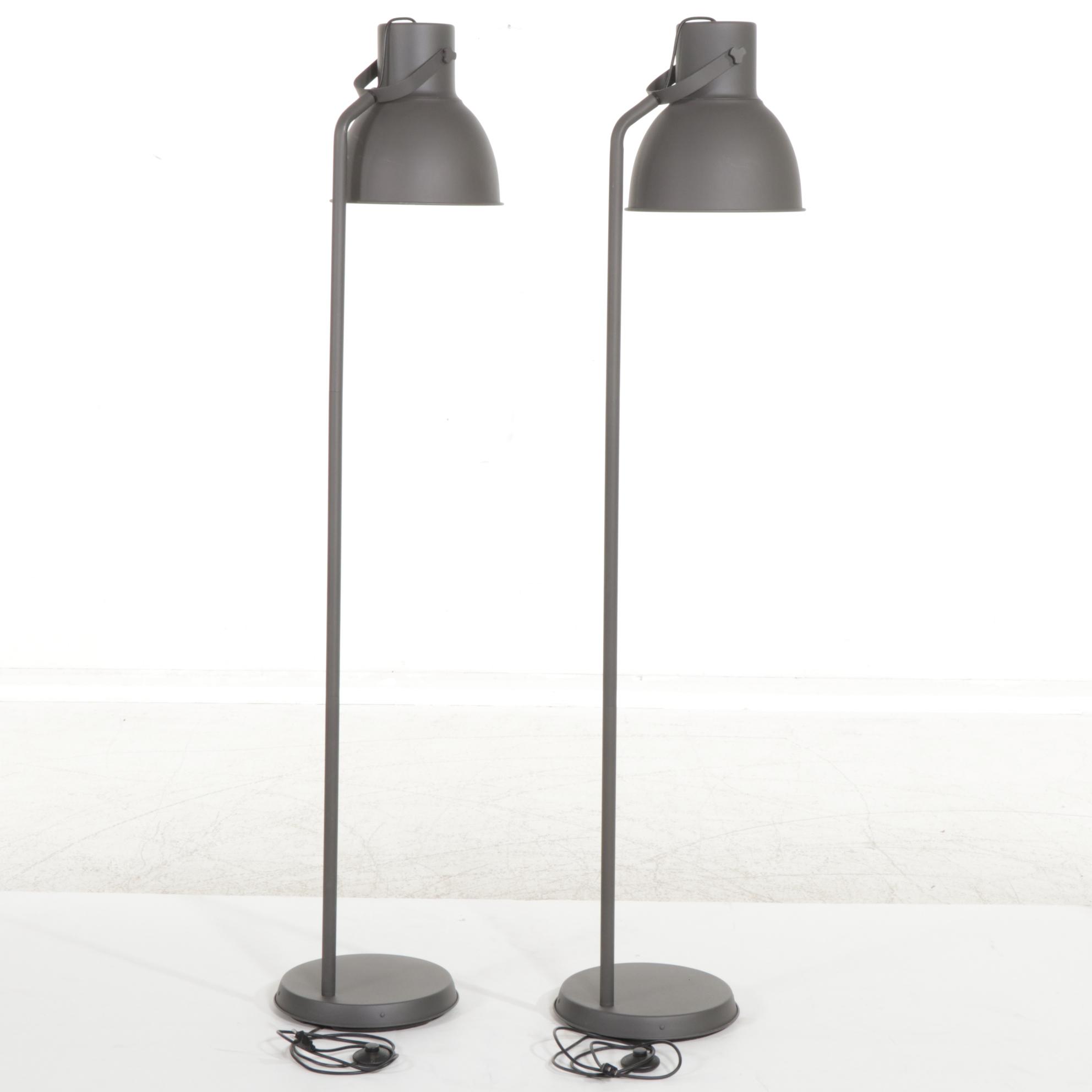 Pair of Contemporary IKEA Hektar Floor Lamps