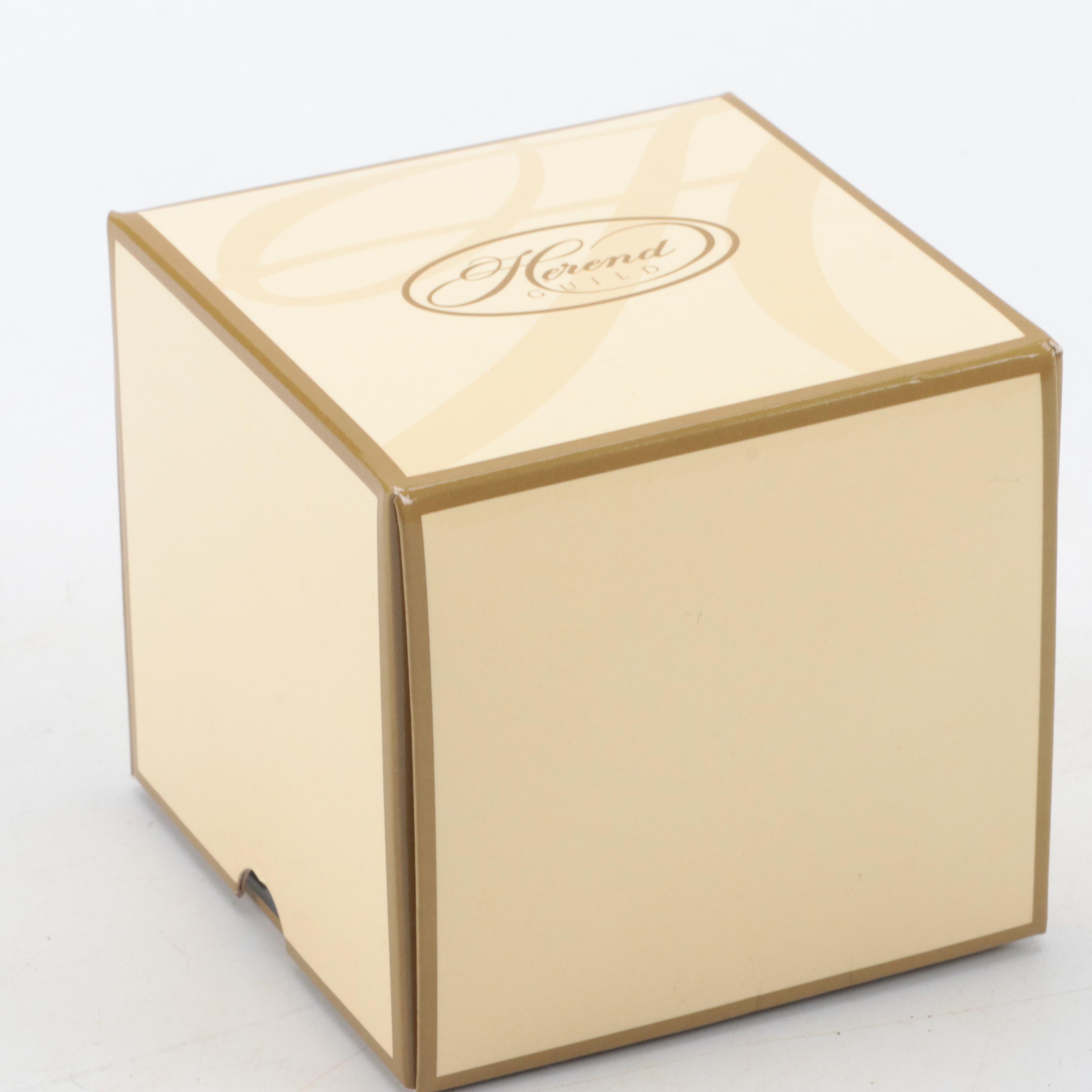 Herend Guild Black Fishnet with Gold "Chubby Bunny" Porcelain Figurine, 2006