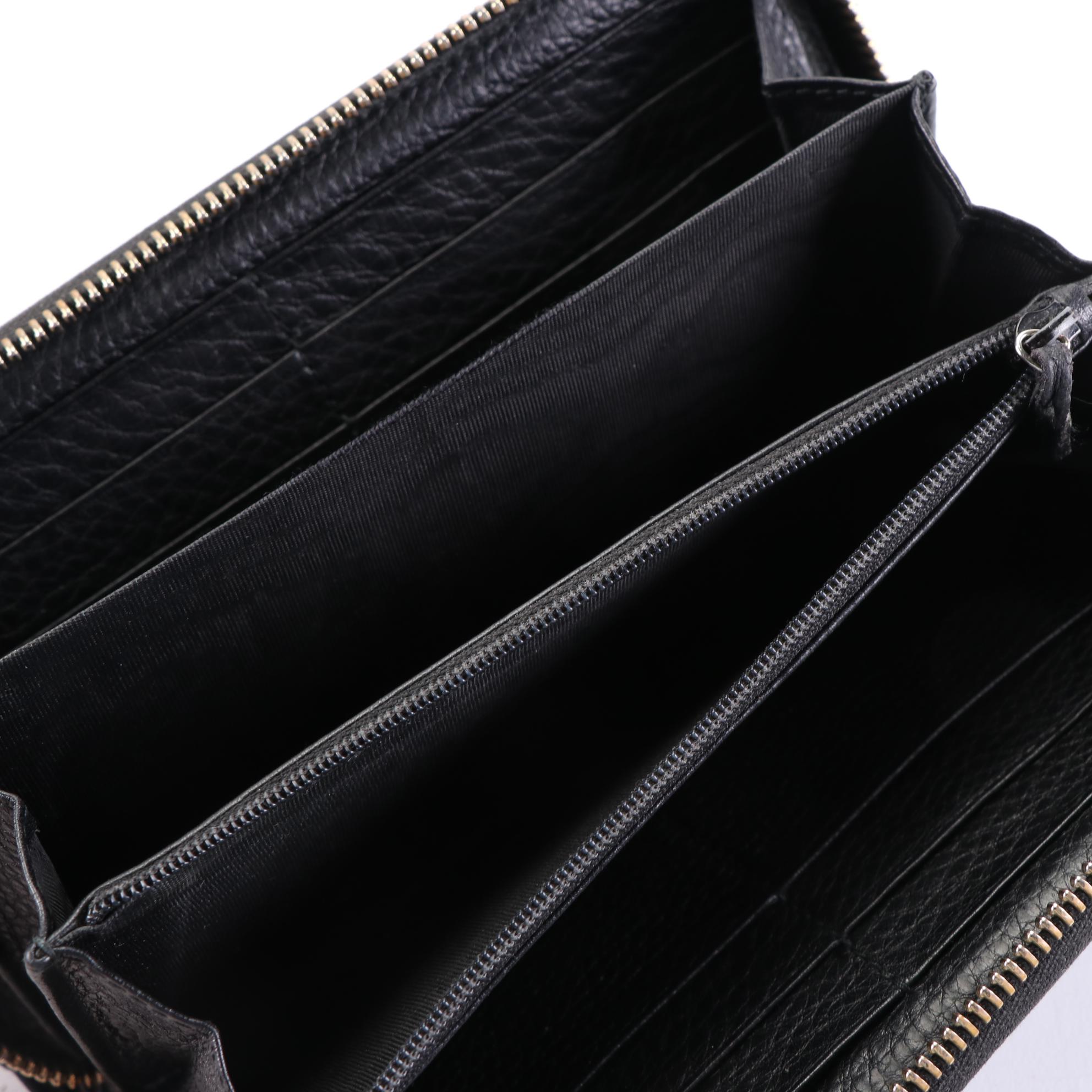 Gucci Interlocking GG Soho Zip Around Wallet in Leather with Box