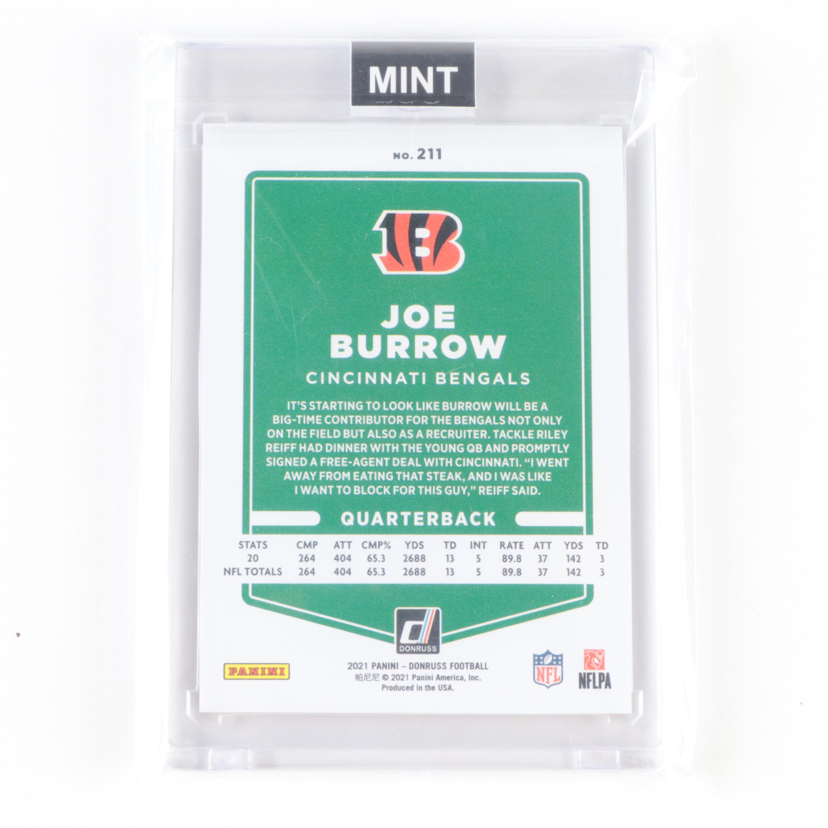 2021 Panini, Other Slabbed Football Cards With Rookie Chase, Burrow, McPherson