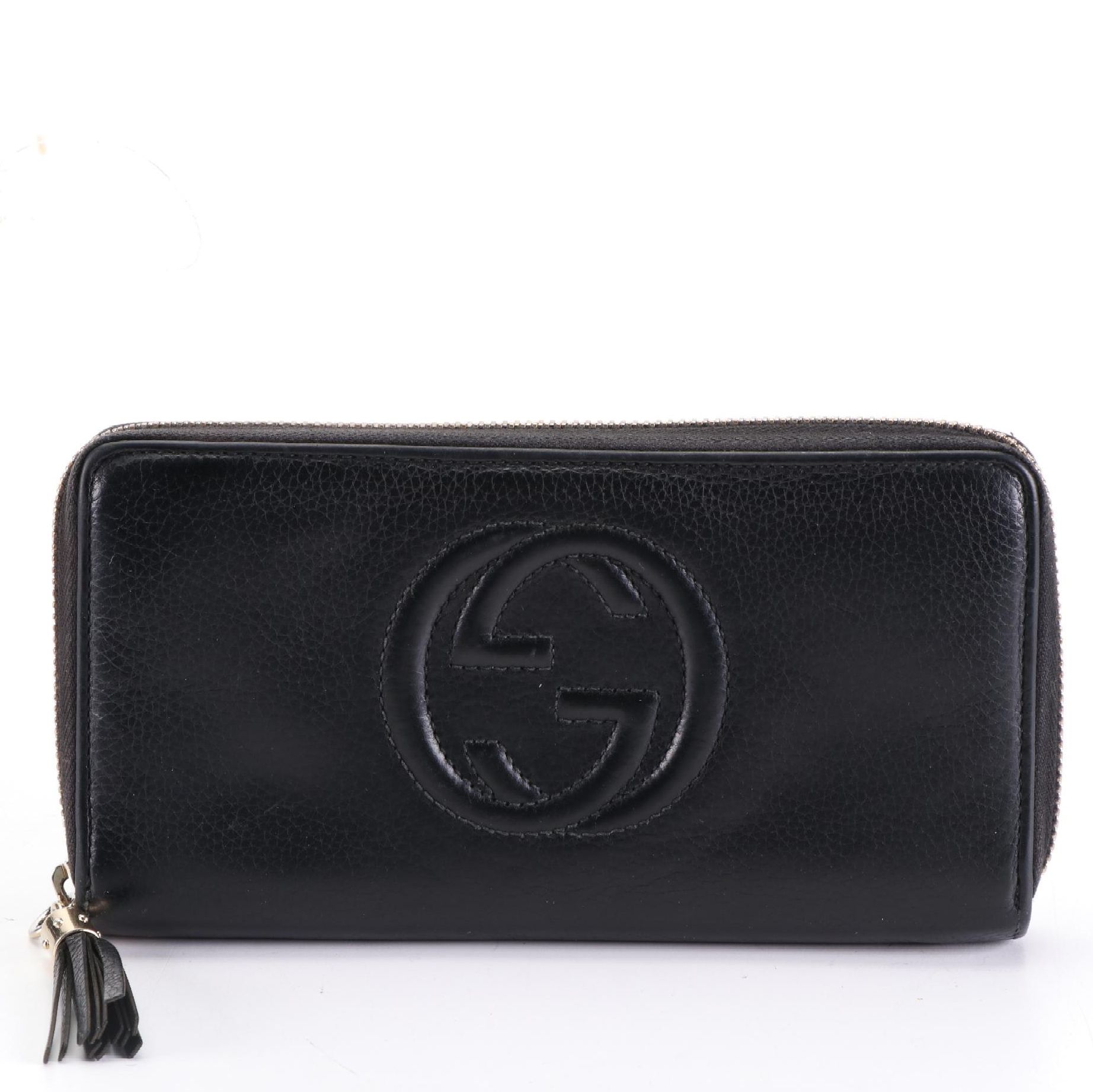 Gucci Interlocking GG Soho Zip Around Wallet in Leather with Box
