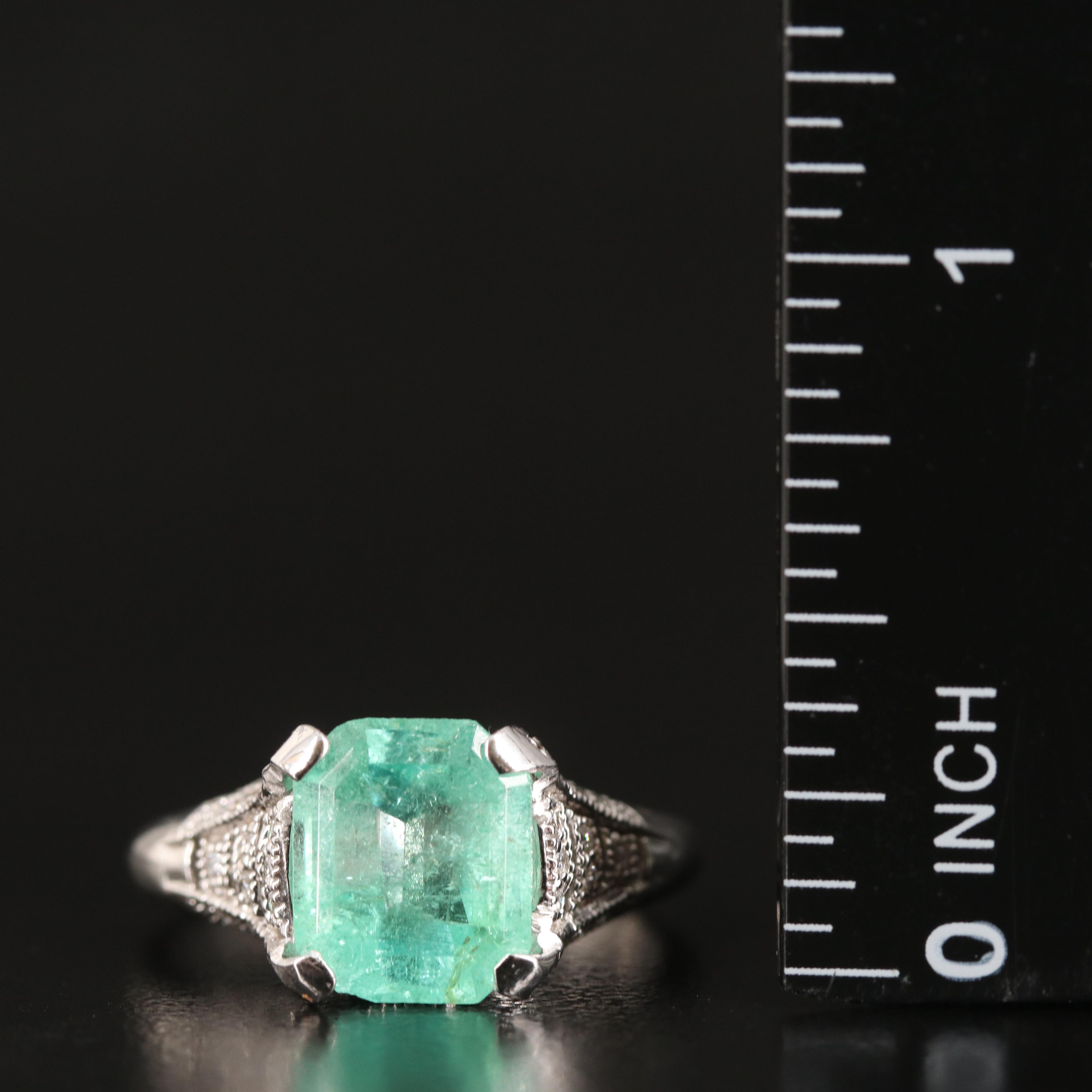 18K 3.09 CT Emerald and Diamond Ring