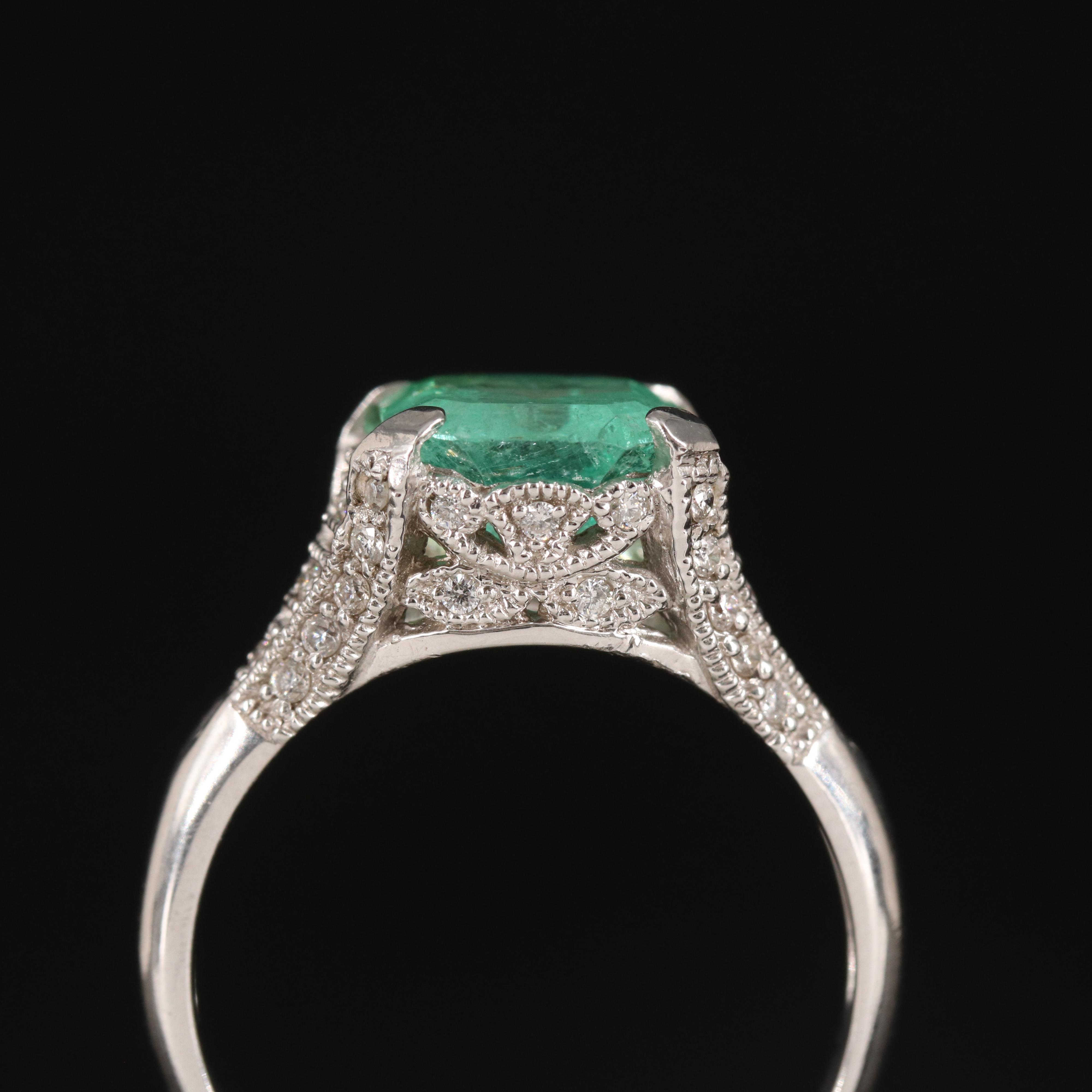 18K 3.09 CT Emerald and Diamond Ring