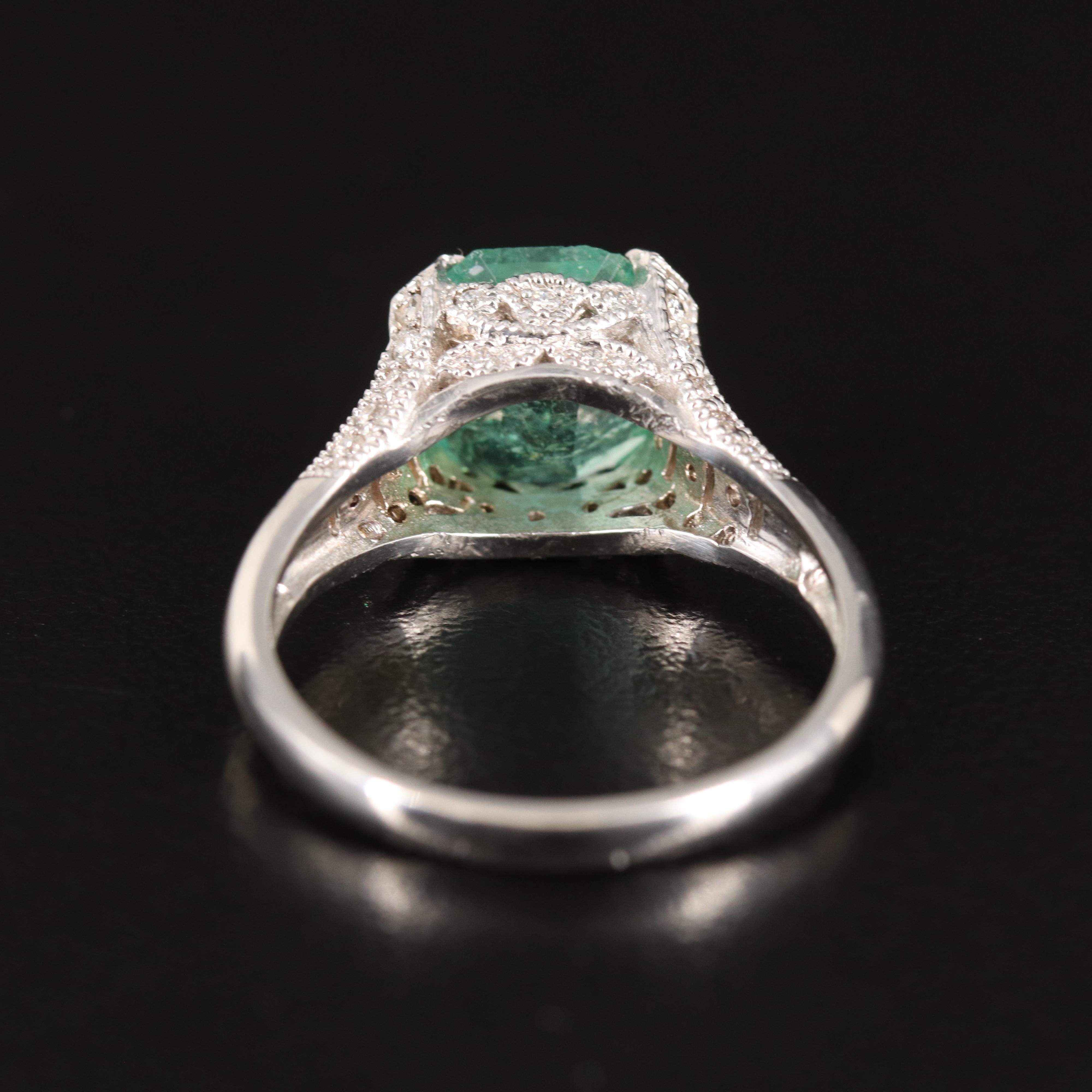 18K 3.09 CT Emerald and Diamond Ring