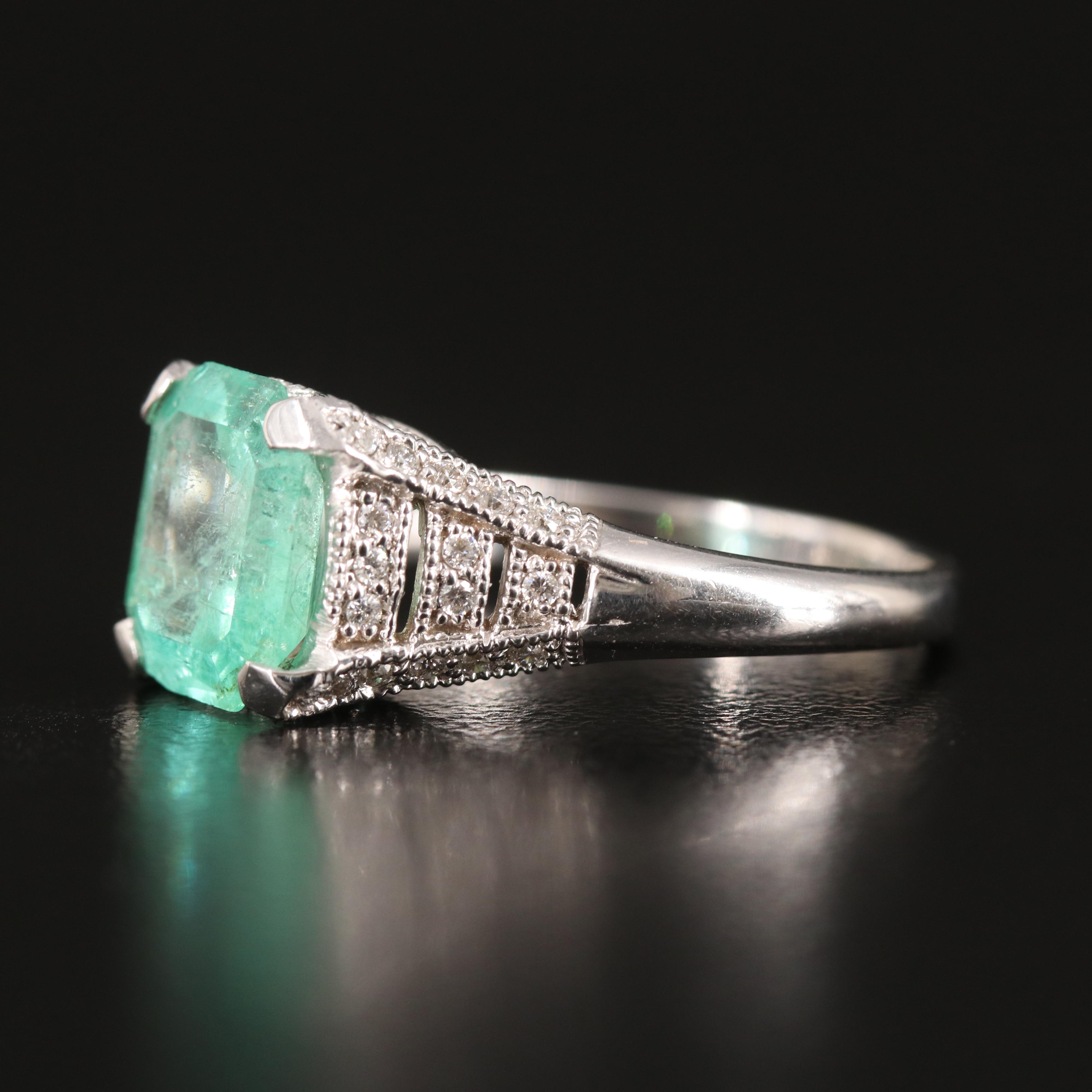 18K 3.09 CT Emerald and Diamond Ring
