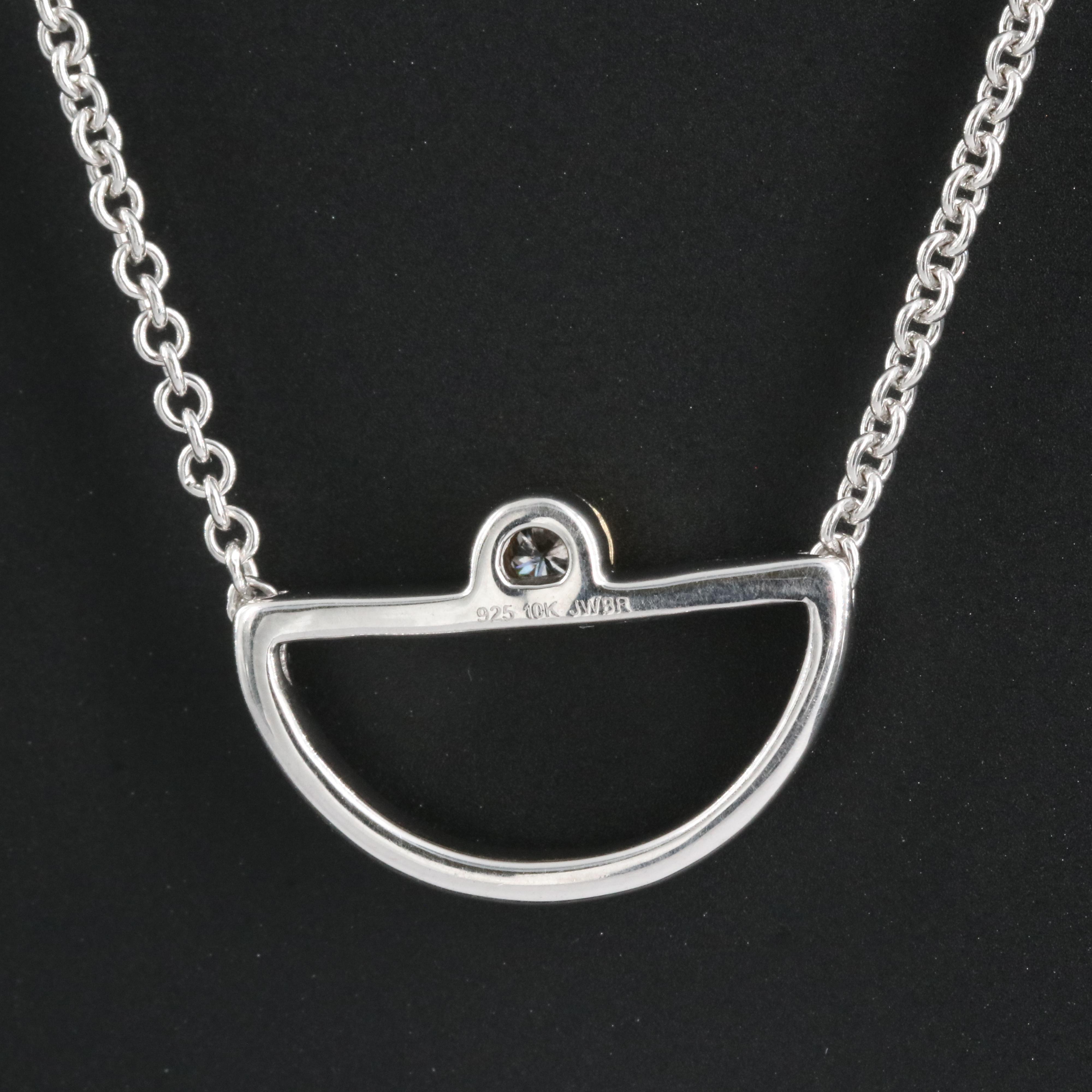 Sterling Diamond Necklace with 10K Accents
