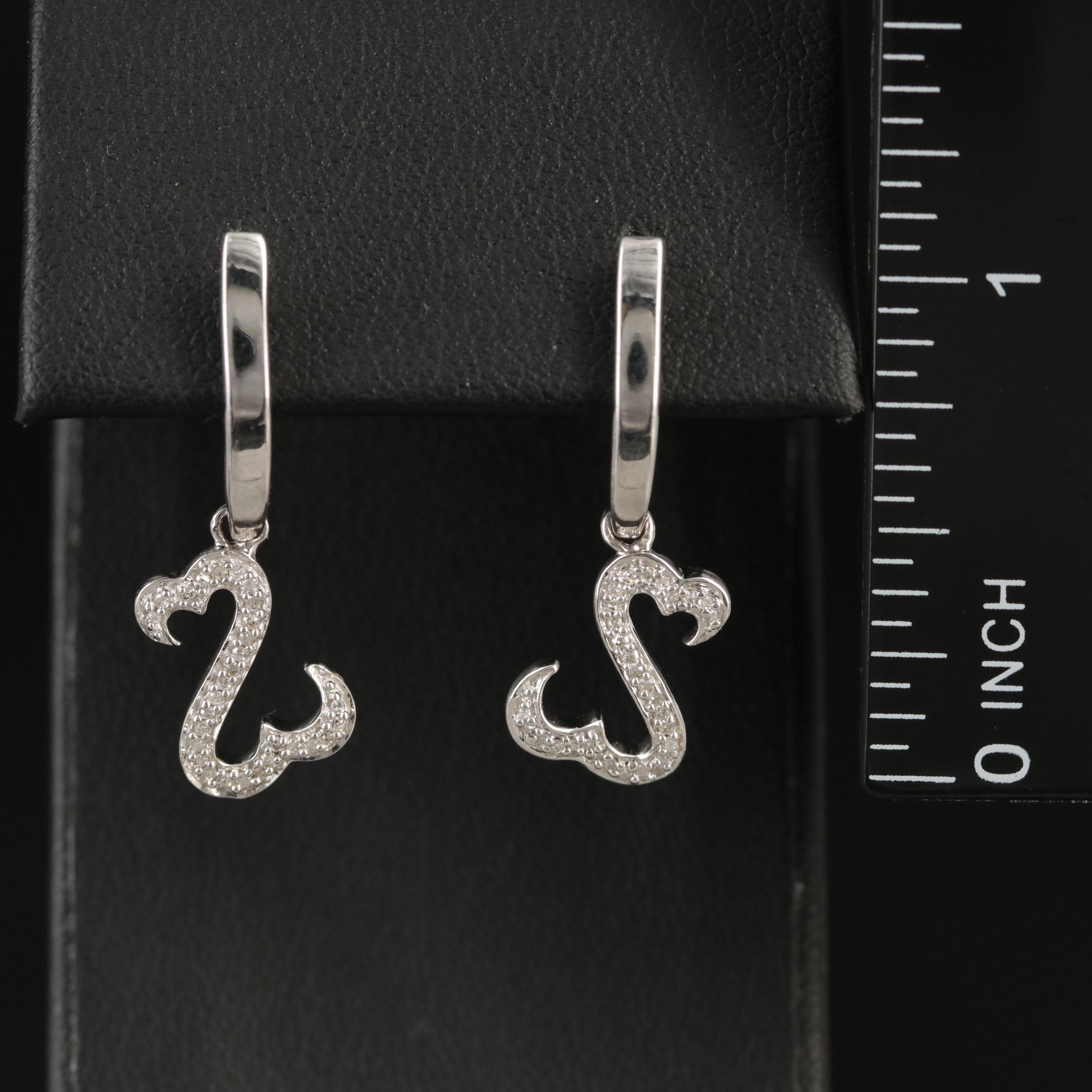 Sterling Diamond Open Heart Earrings with 10K Accents