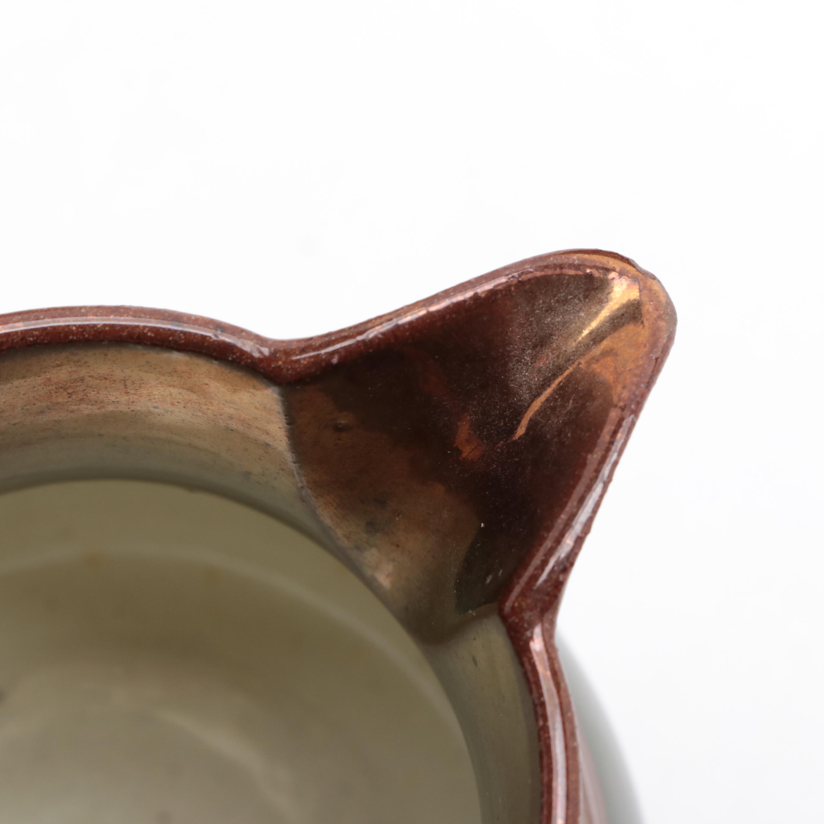 Wade Pottery with Other Copper Luster Pitchers and Creamer