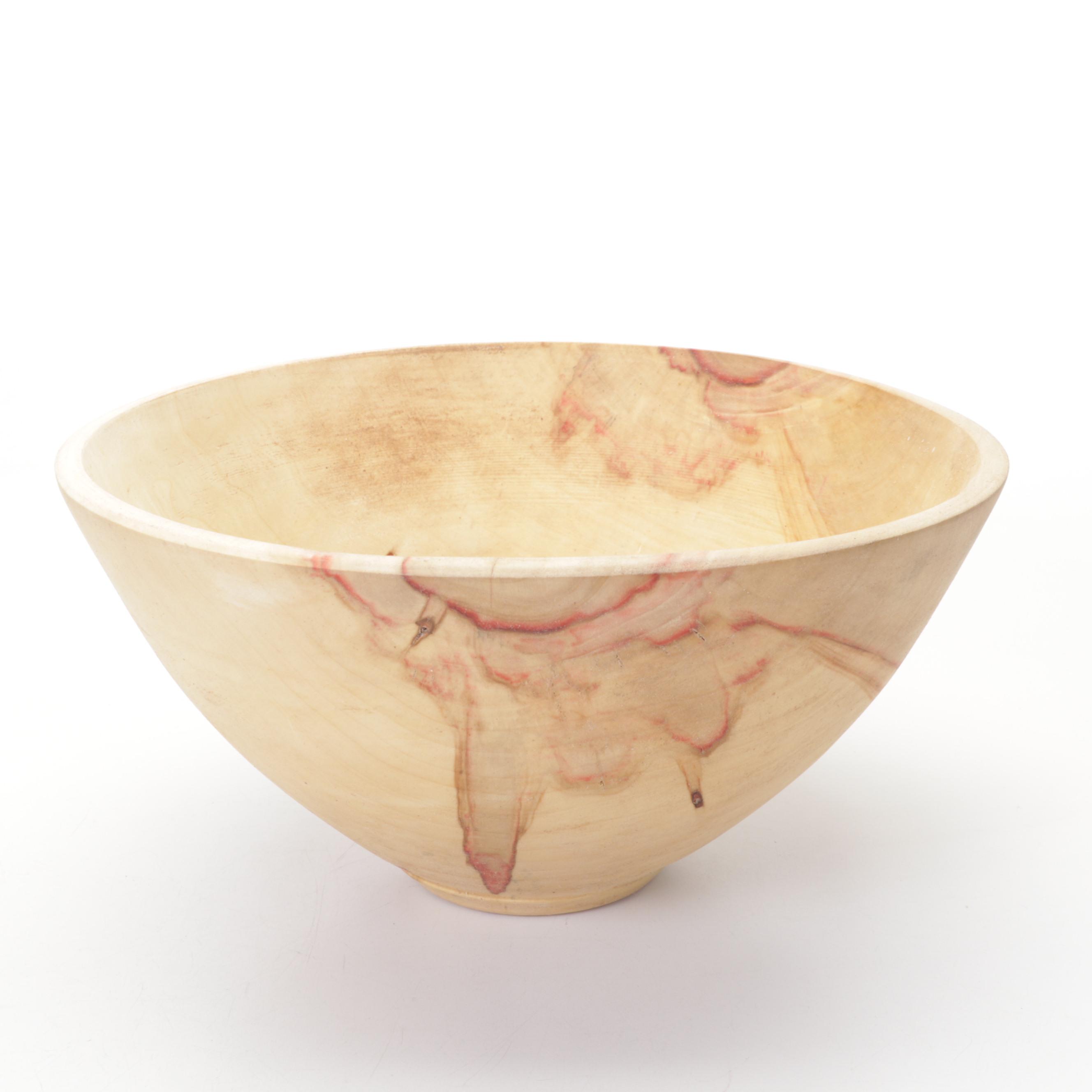 Jim Eliopulos Turned and Live Edge Box Elder Bowls and Hand-Painted Mallard Art