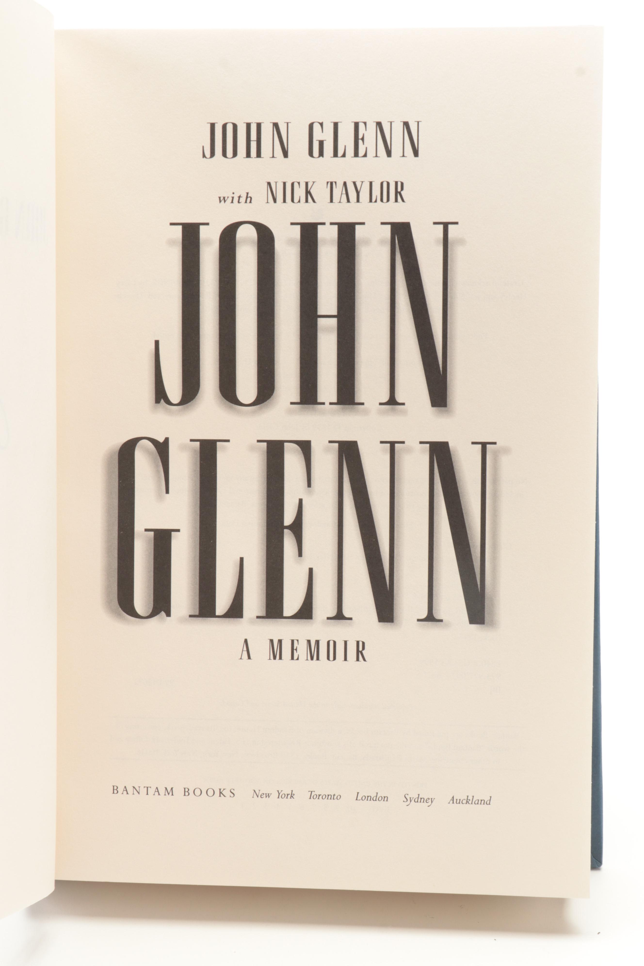 Signed First Edition "John Glenn: A Memoir" by John Glenn with Nick Taylor, 1999