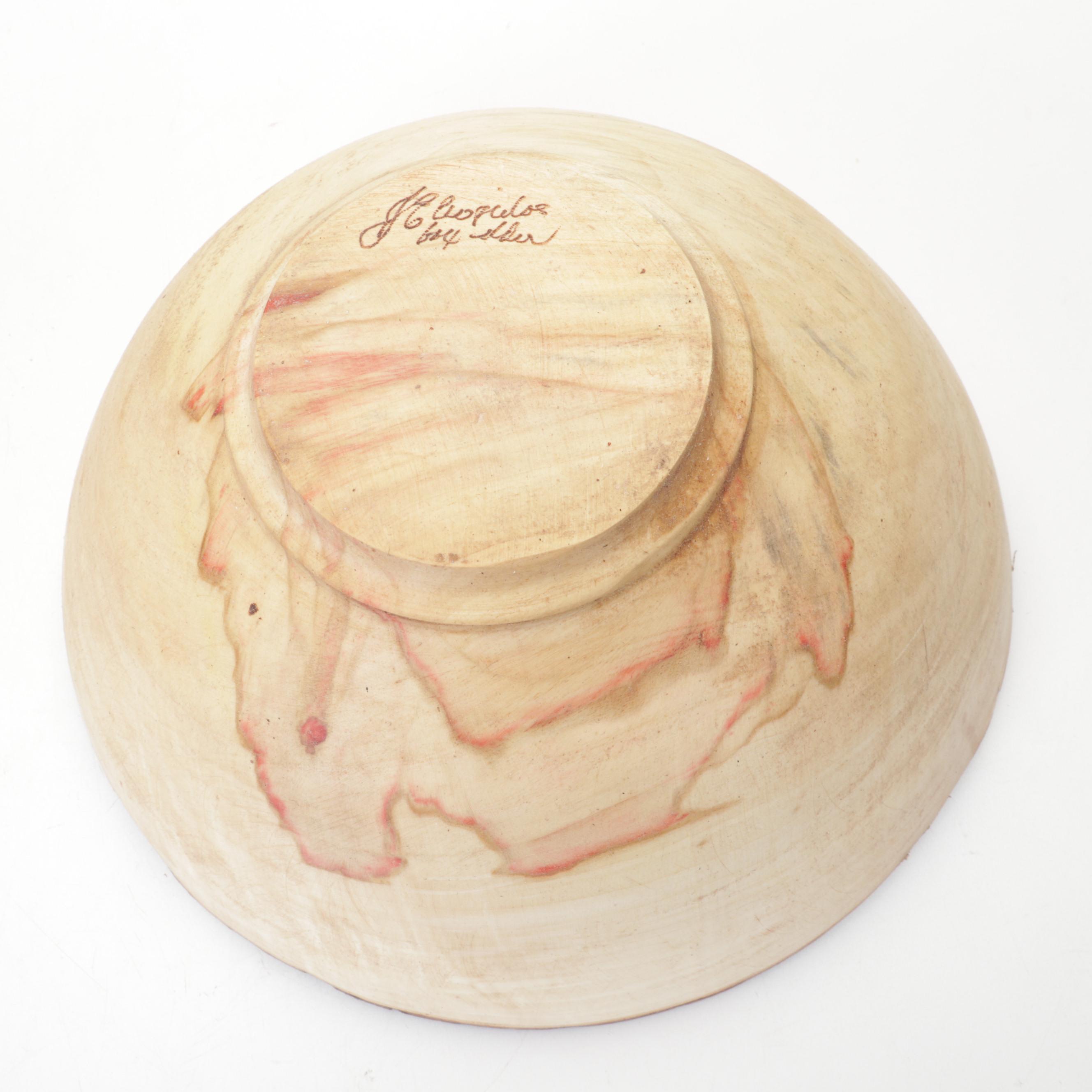 Jim Eliopulos Turned and Live Edge Box Elder Bowls and Hand-Painted Mallard Art