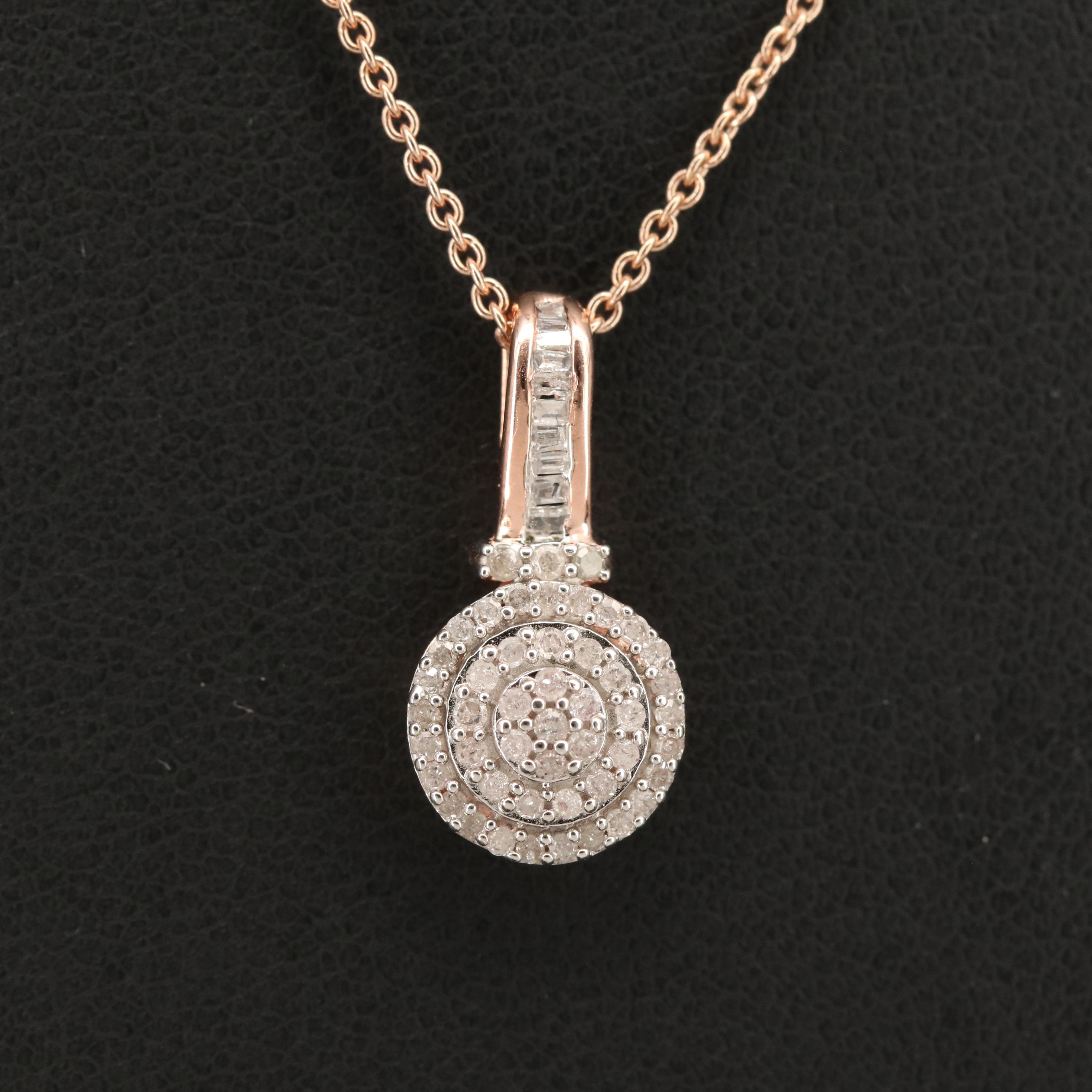 Sterling Diamond Pendant Necklace