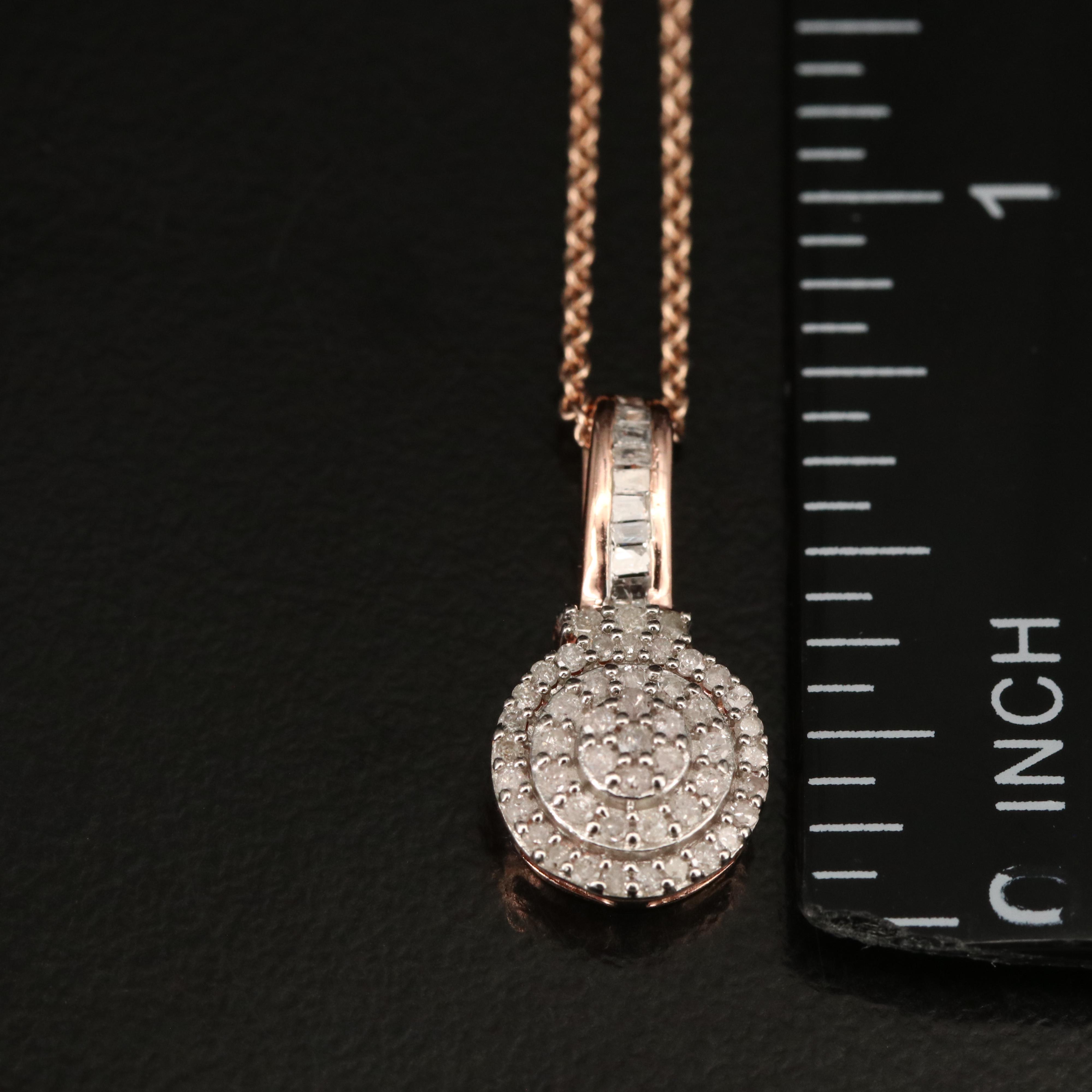 Sterling Diamond Pendant Necklace