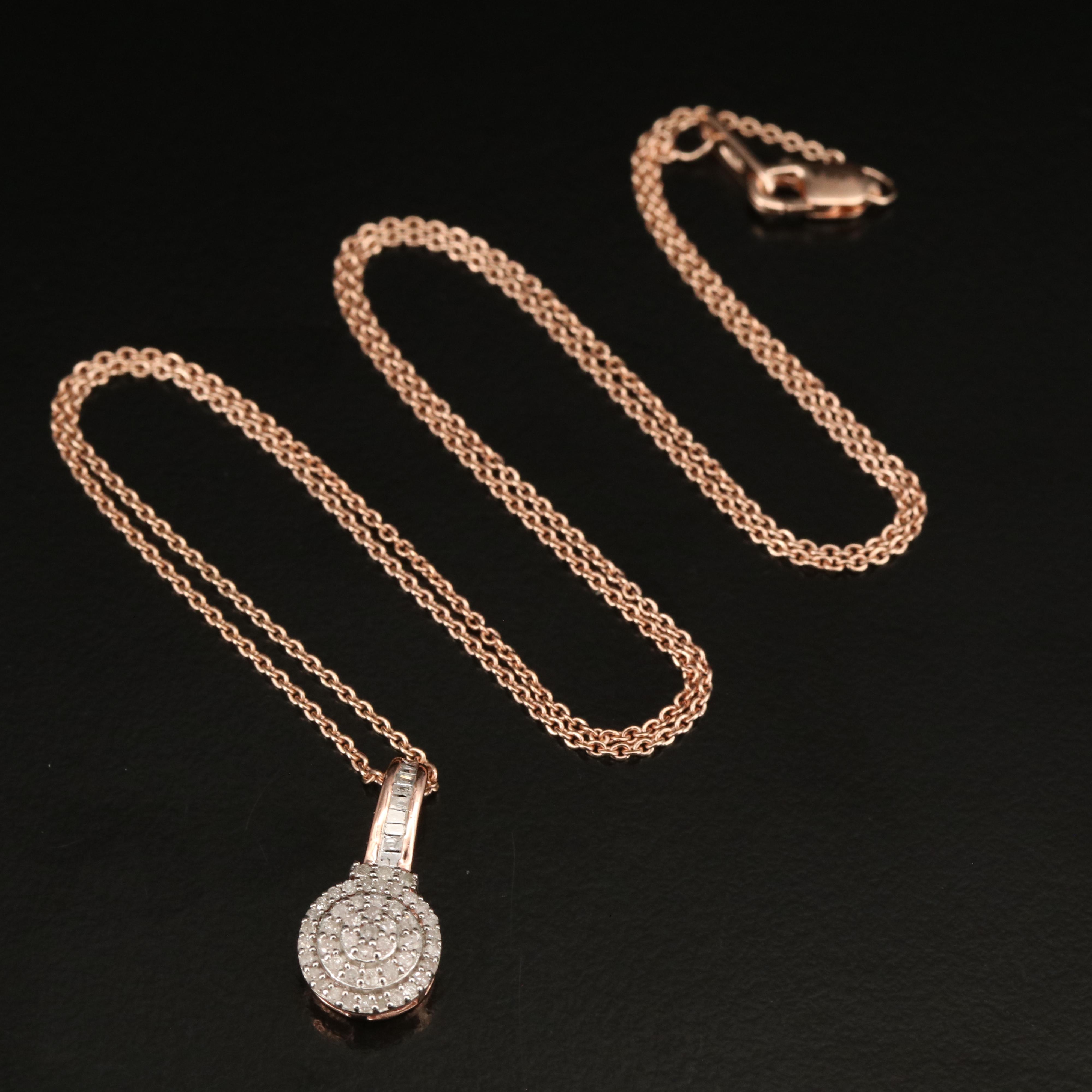 Sterling Diamond Pendant Necklace