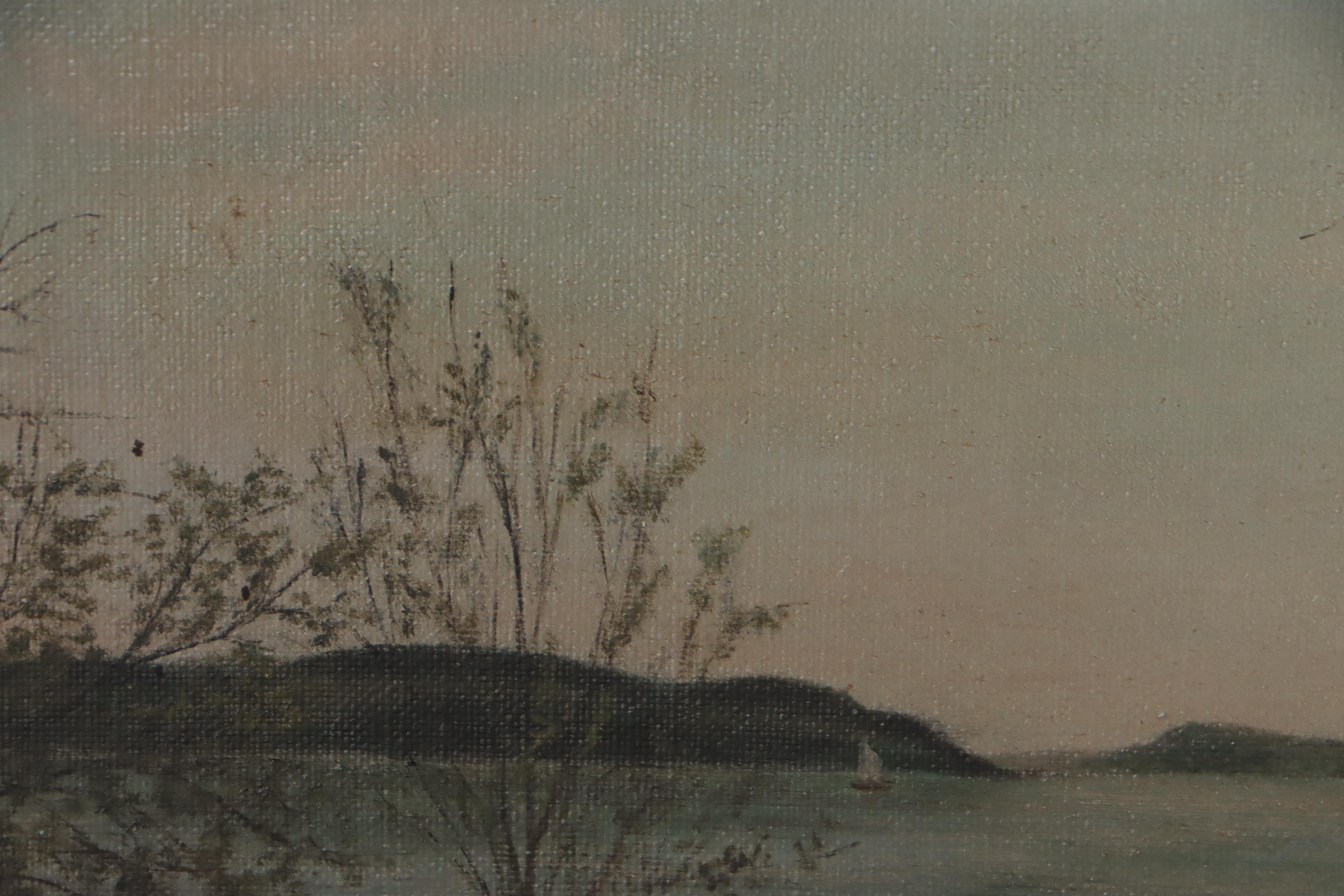 Hudson River School Oil Painting of Otsego Lake, Late 19th Century