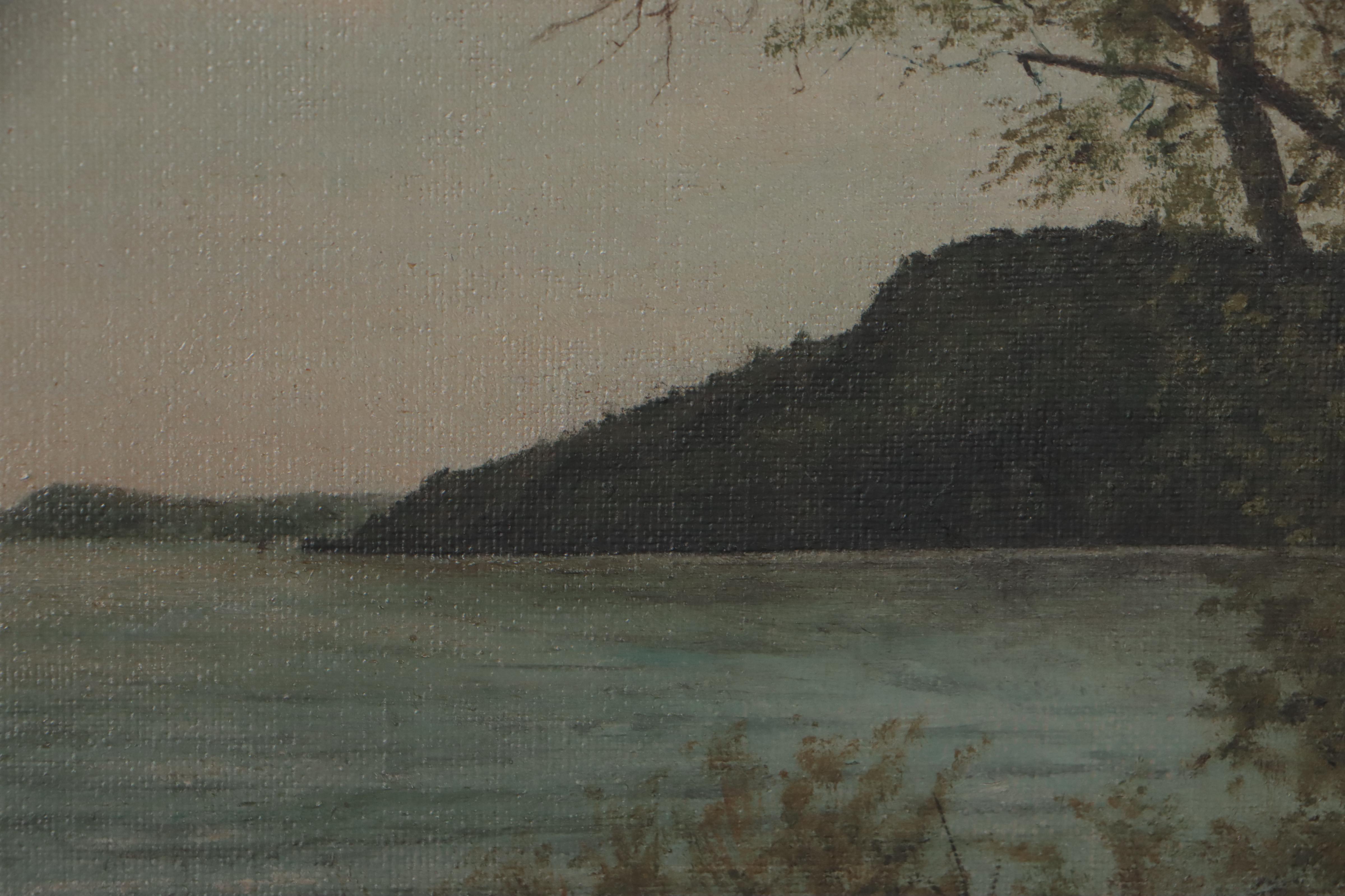 Hudson River School Oil Painting of Otsego Lake, Late 19th Century