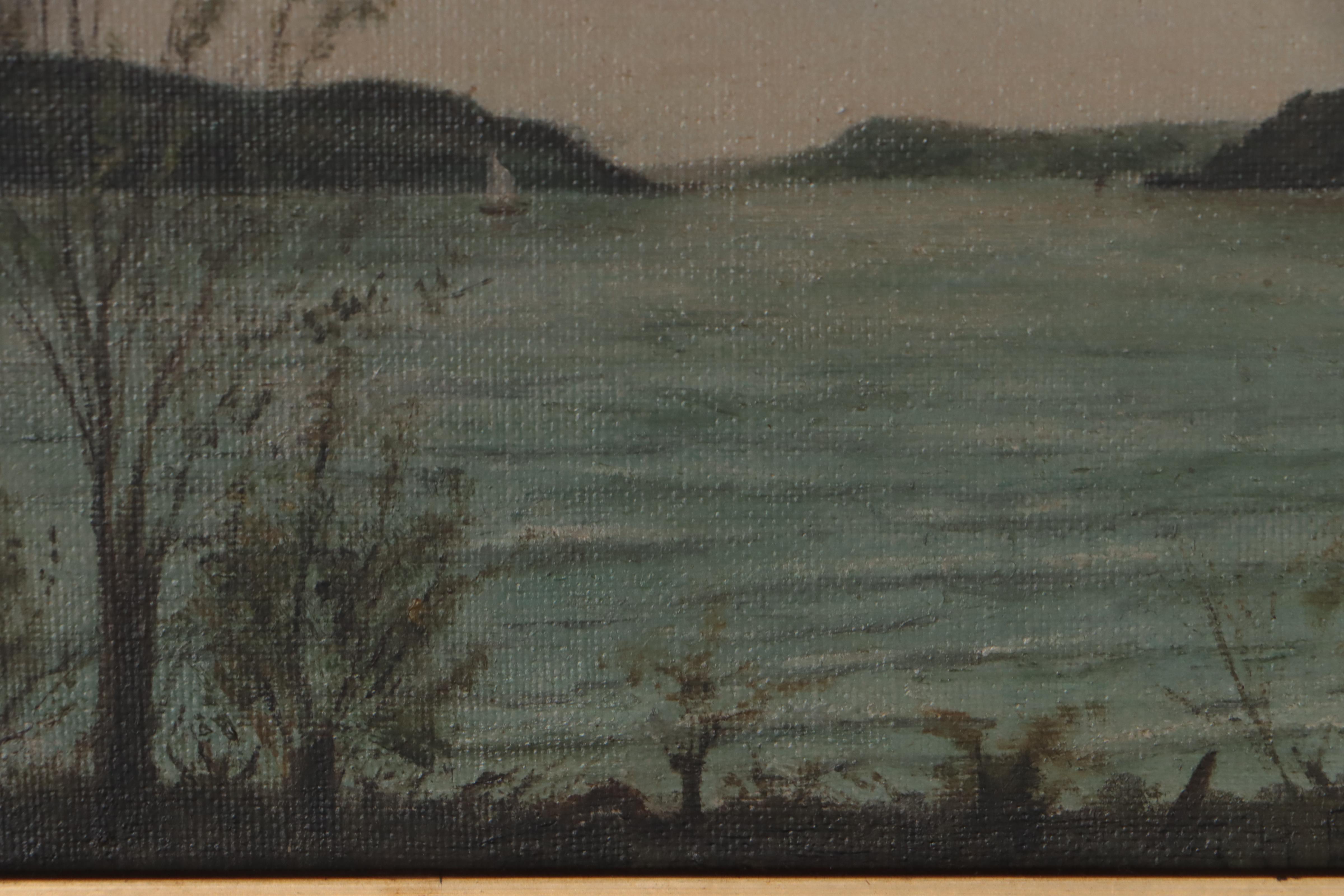 Hudson River School Oil Painting of Otsego Lake, Late 19th Century