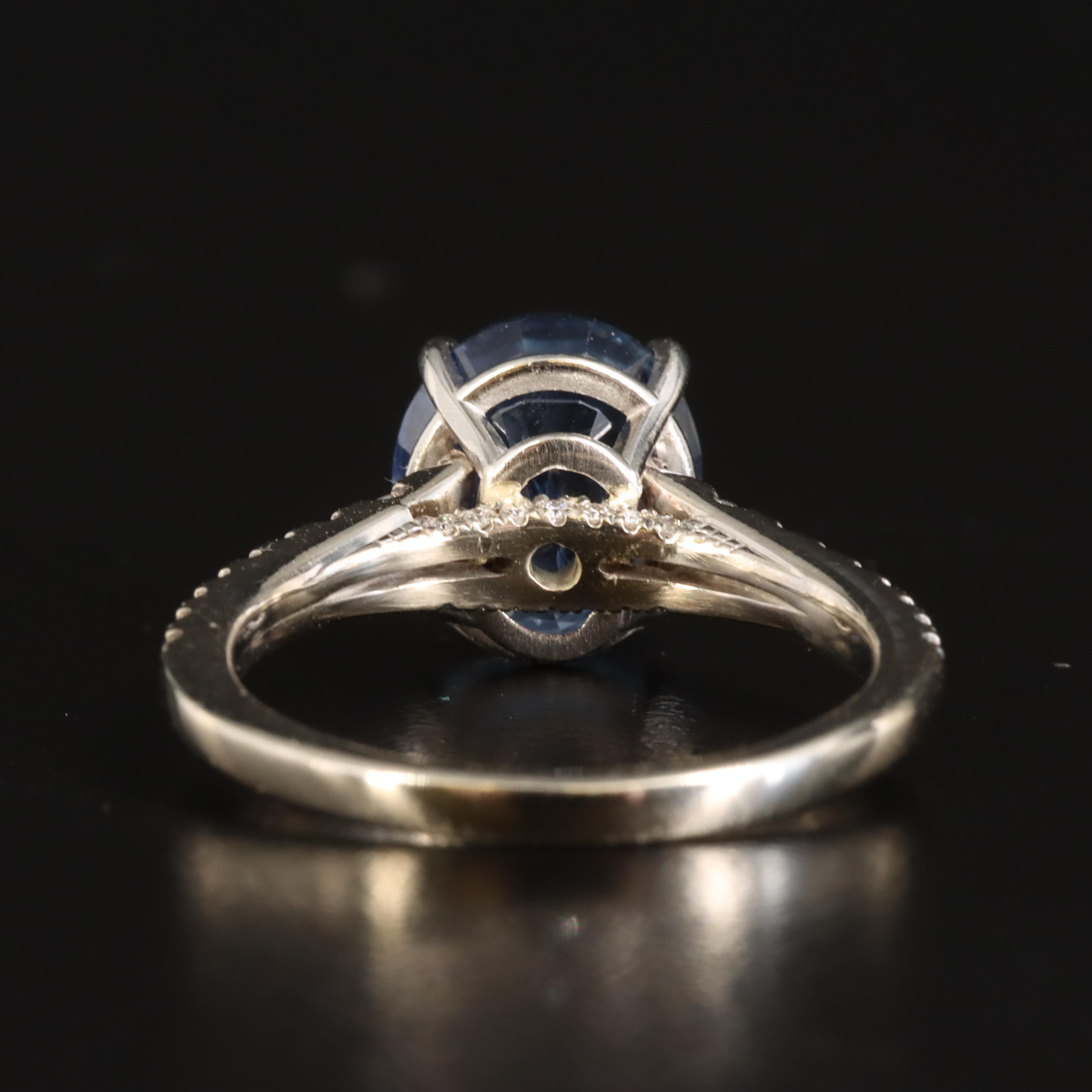 5.74 CT Unheated Ceylon Sapphire and Diamond Ring with GIA Report