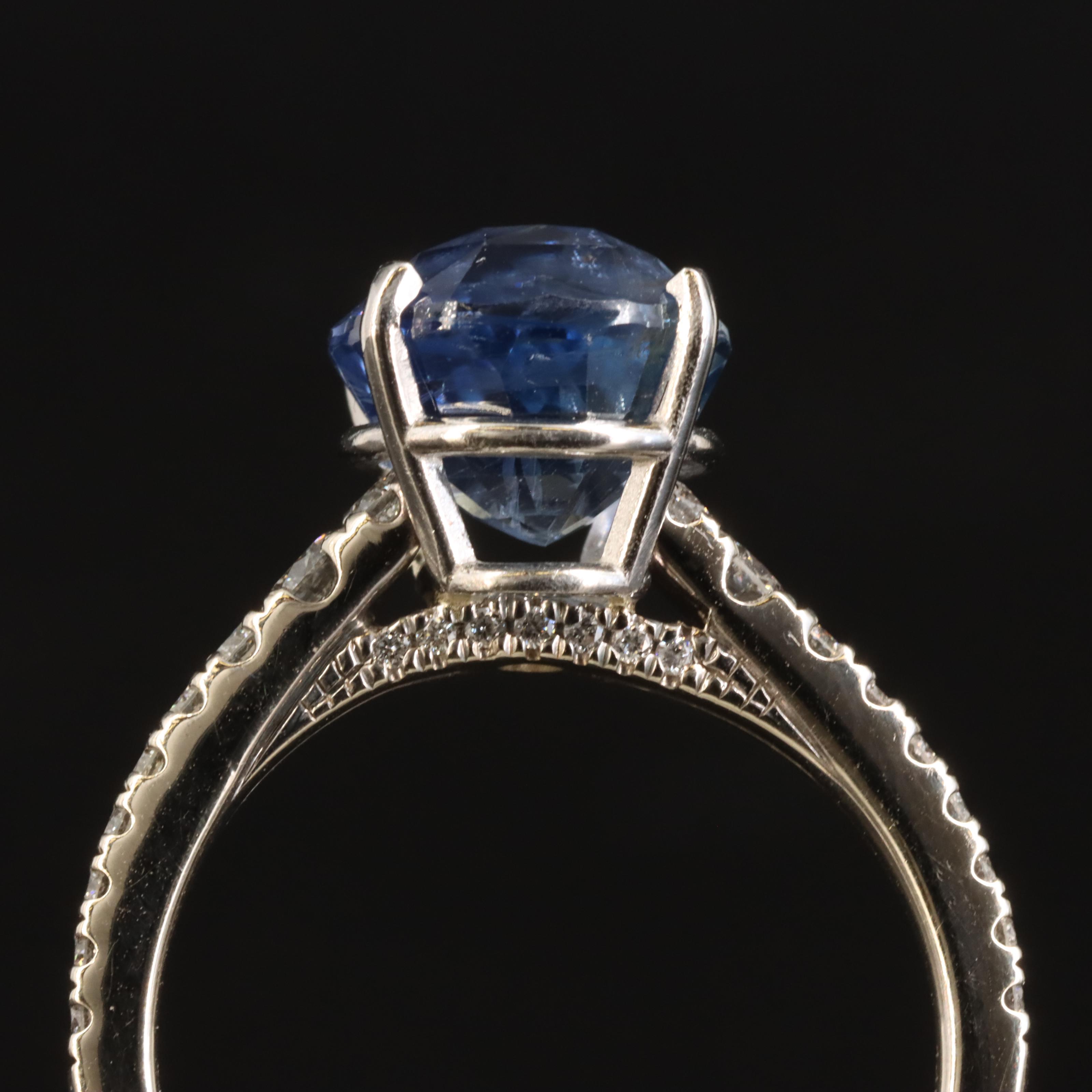 5.74 CT Unheated Ceylon Sapphire and Diamond Ring with GIA Report