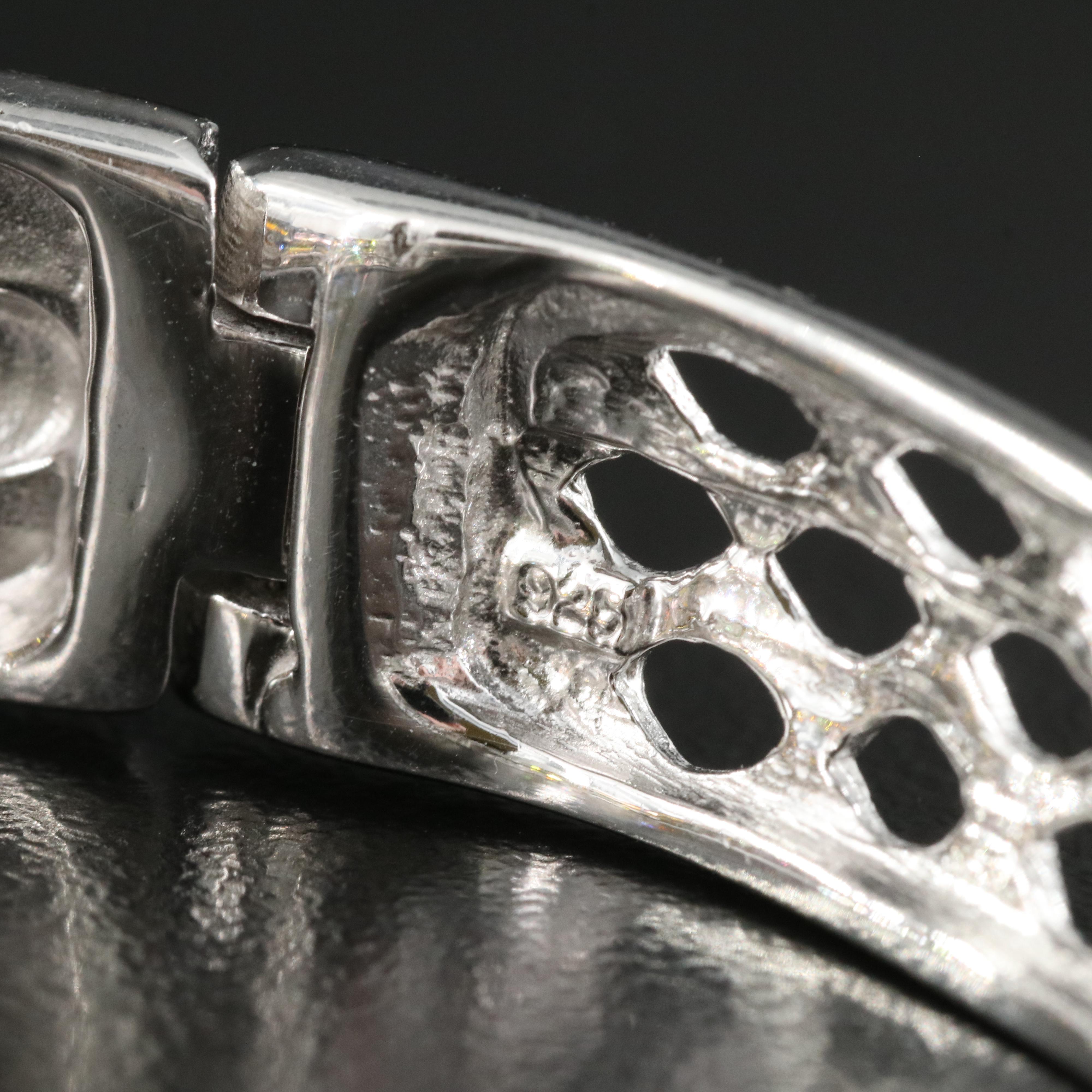 Sterling Tourmaline Hinged Bangle