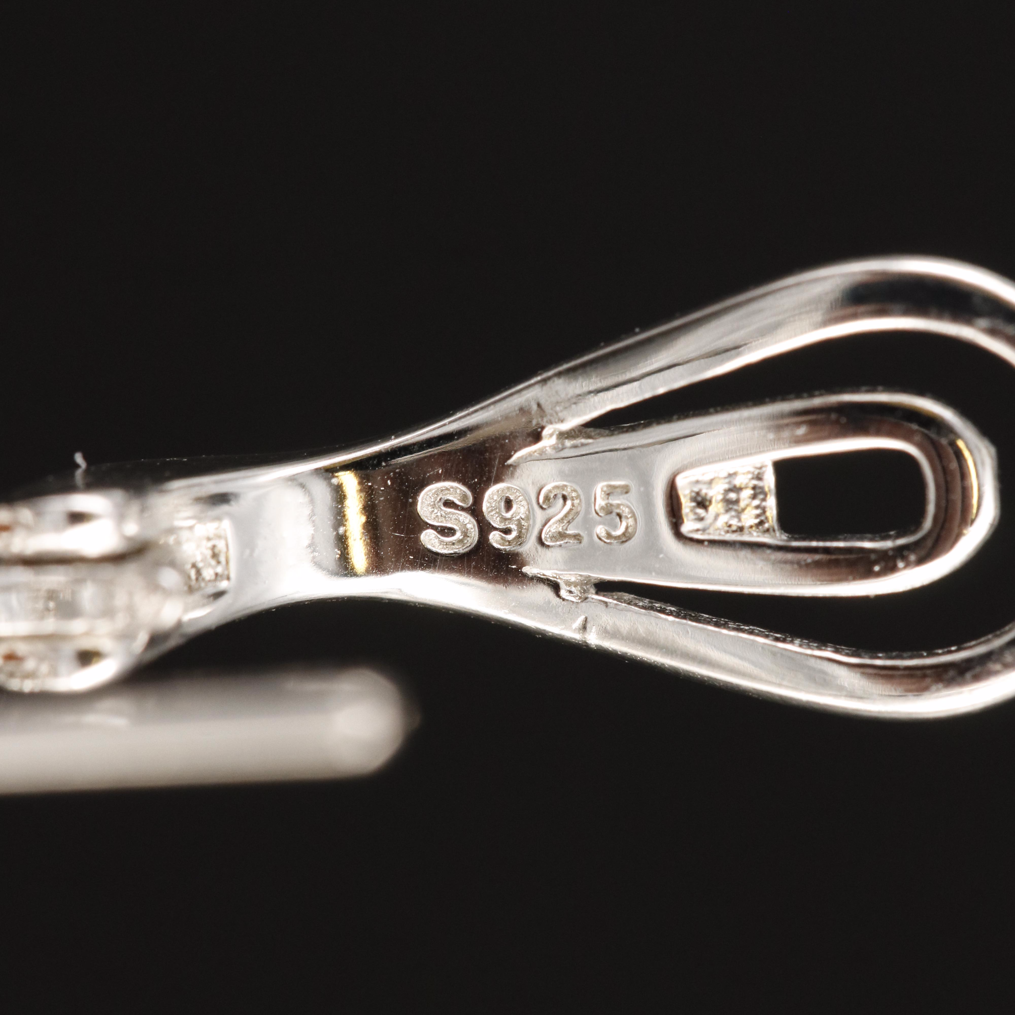 Sterling Fire Opal and Sapphire Earrings