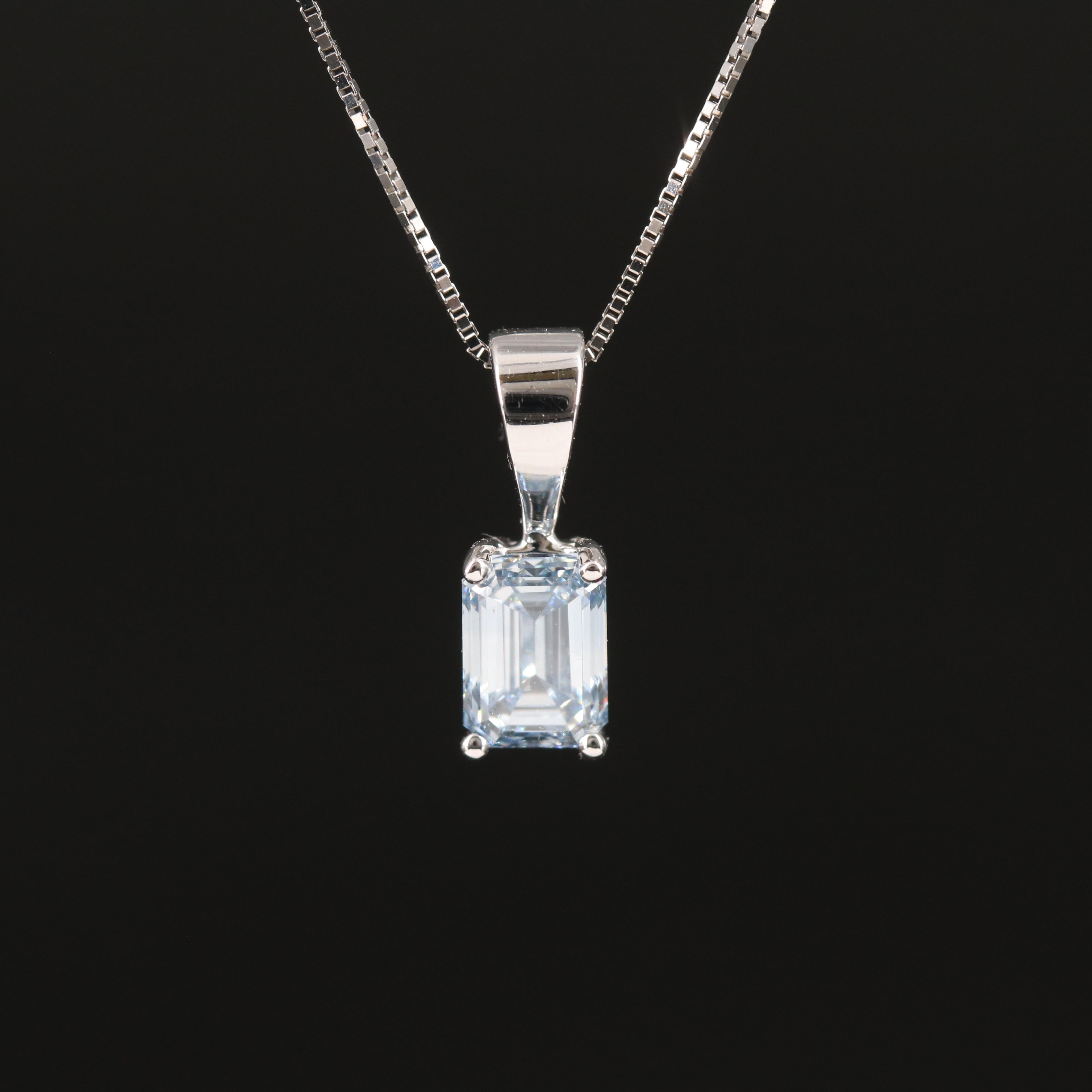 14K 0.53 CT Lab Grown Diamond Solitaire Pendant Necklace