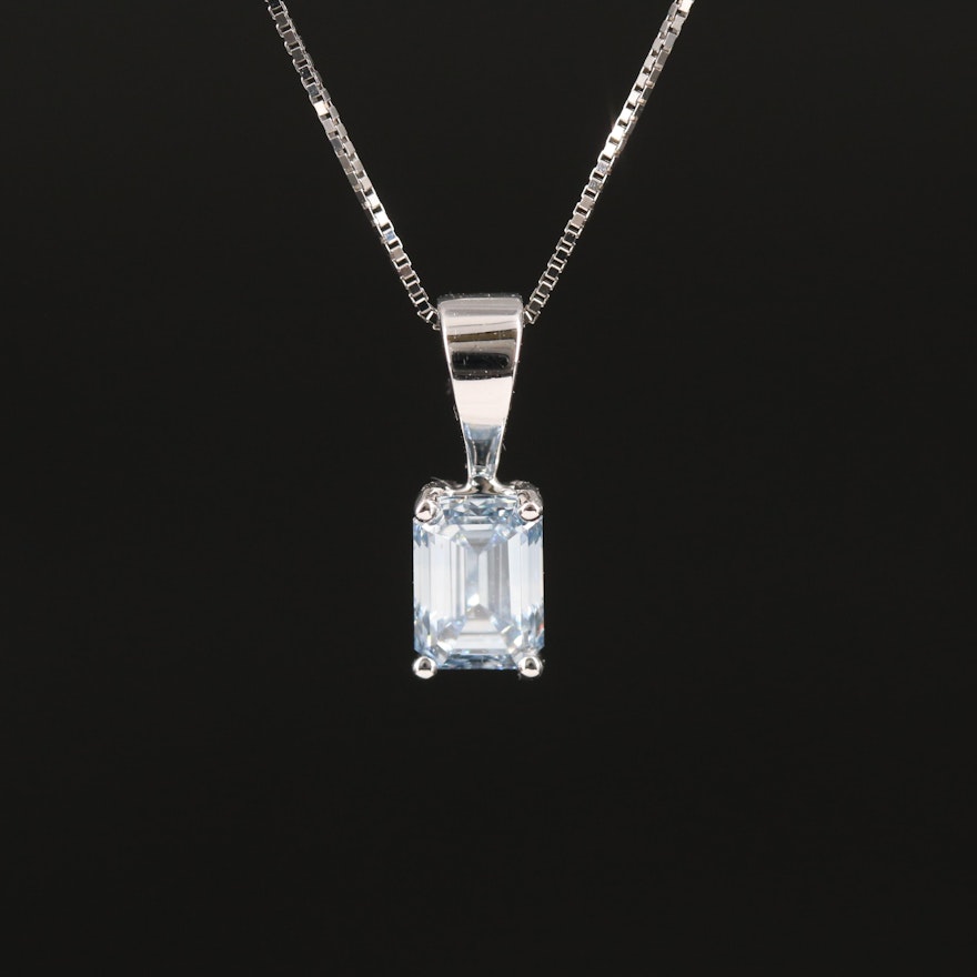 14K 0.53 CT Lab Grown Diamond Solitaire Pendant Necklace
