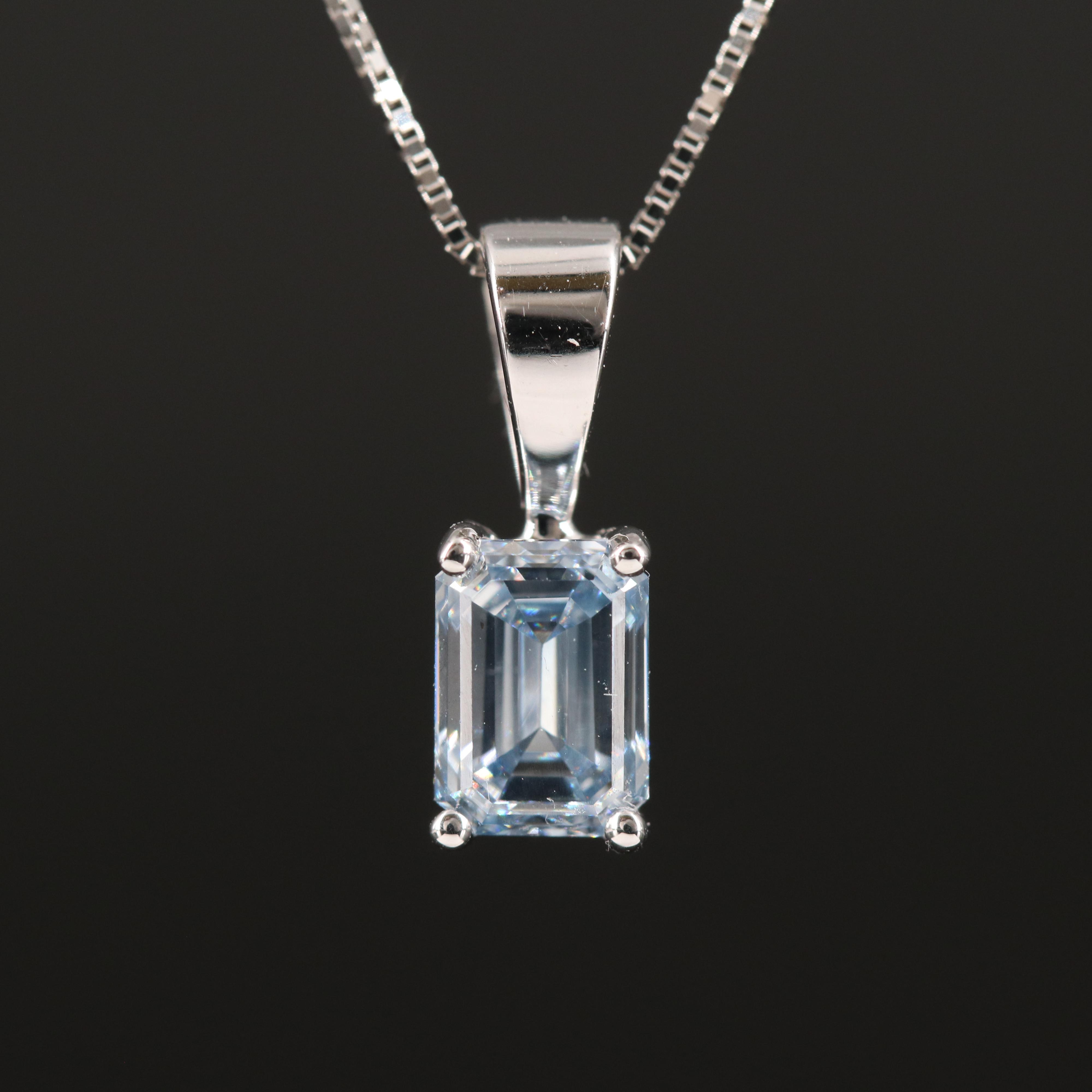 14K 0.53 CT Lab Grown Diamond Solitaire Pendant Necklace