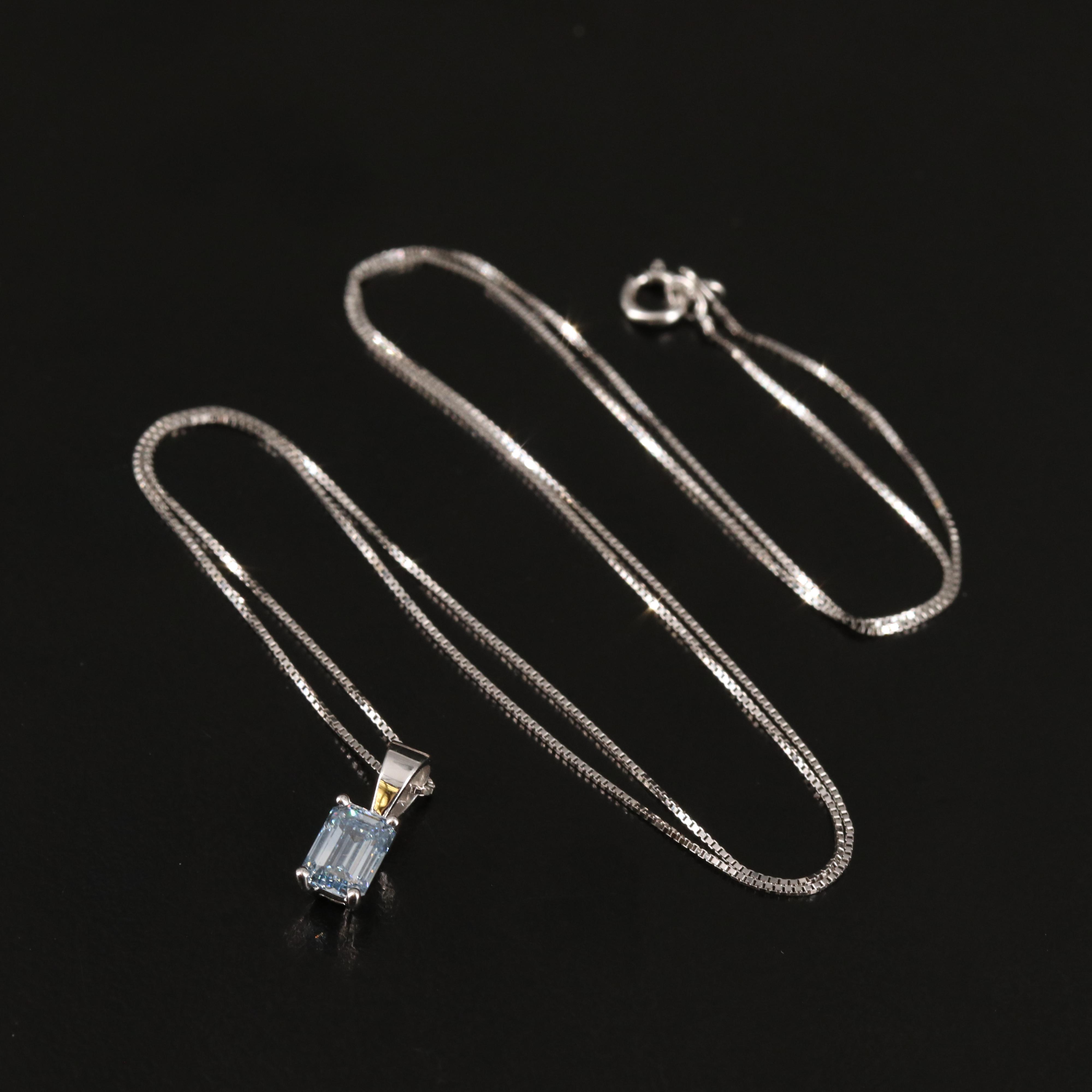 14K 0.53 CT Lab Grown Diamond Solitaire Pendant Necklace