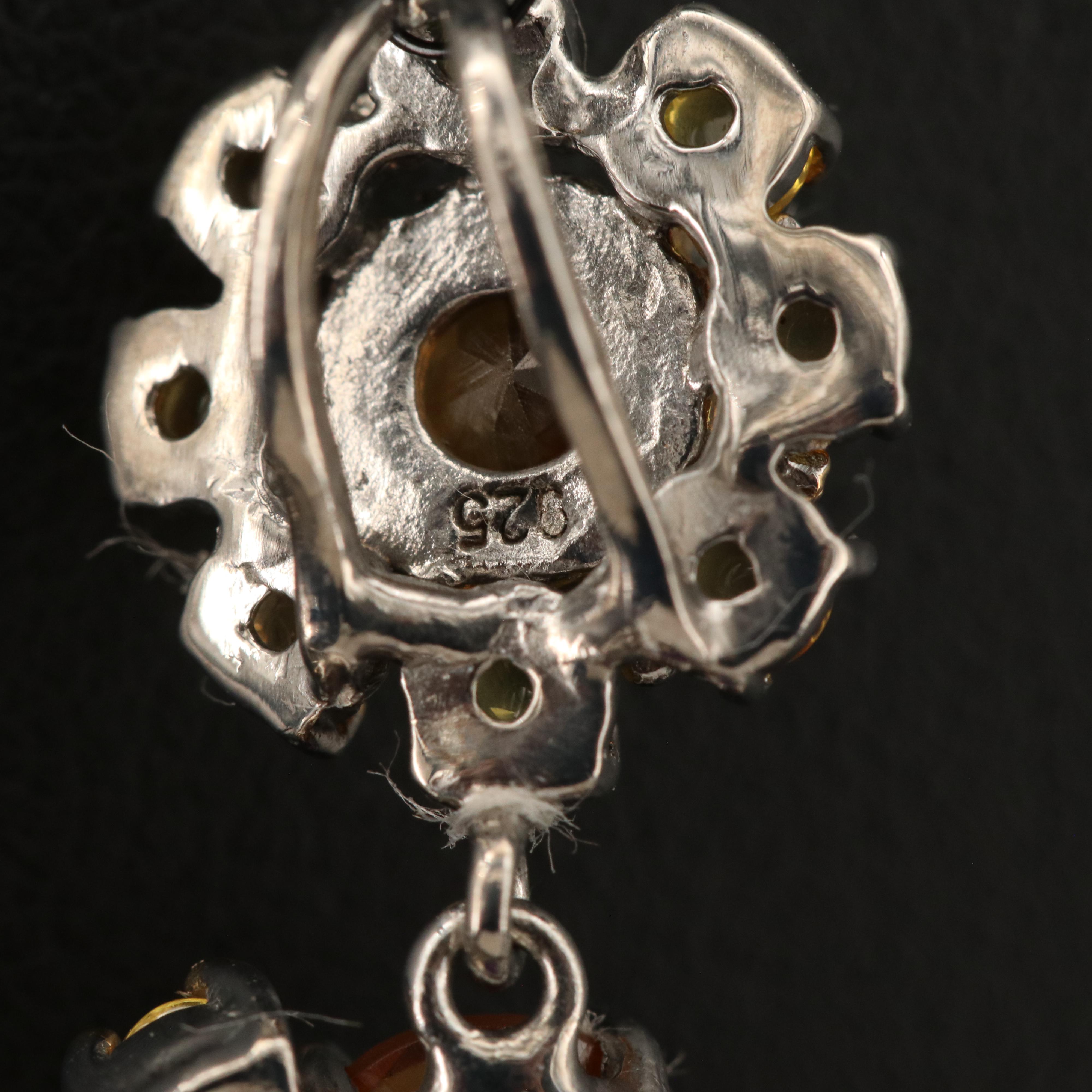 Sterling Amethyst, Citrine and Sapphire Pendant