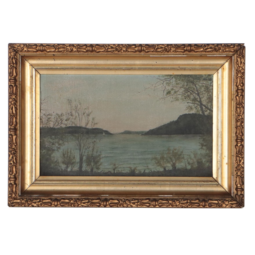 Hudson River School Oil Painting of Otsego Lake, Late 19th Century