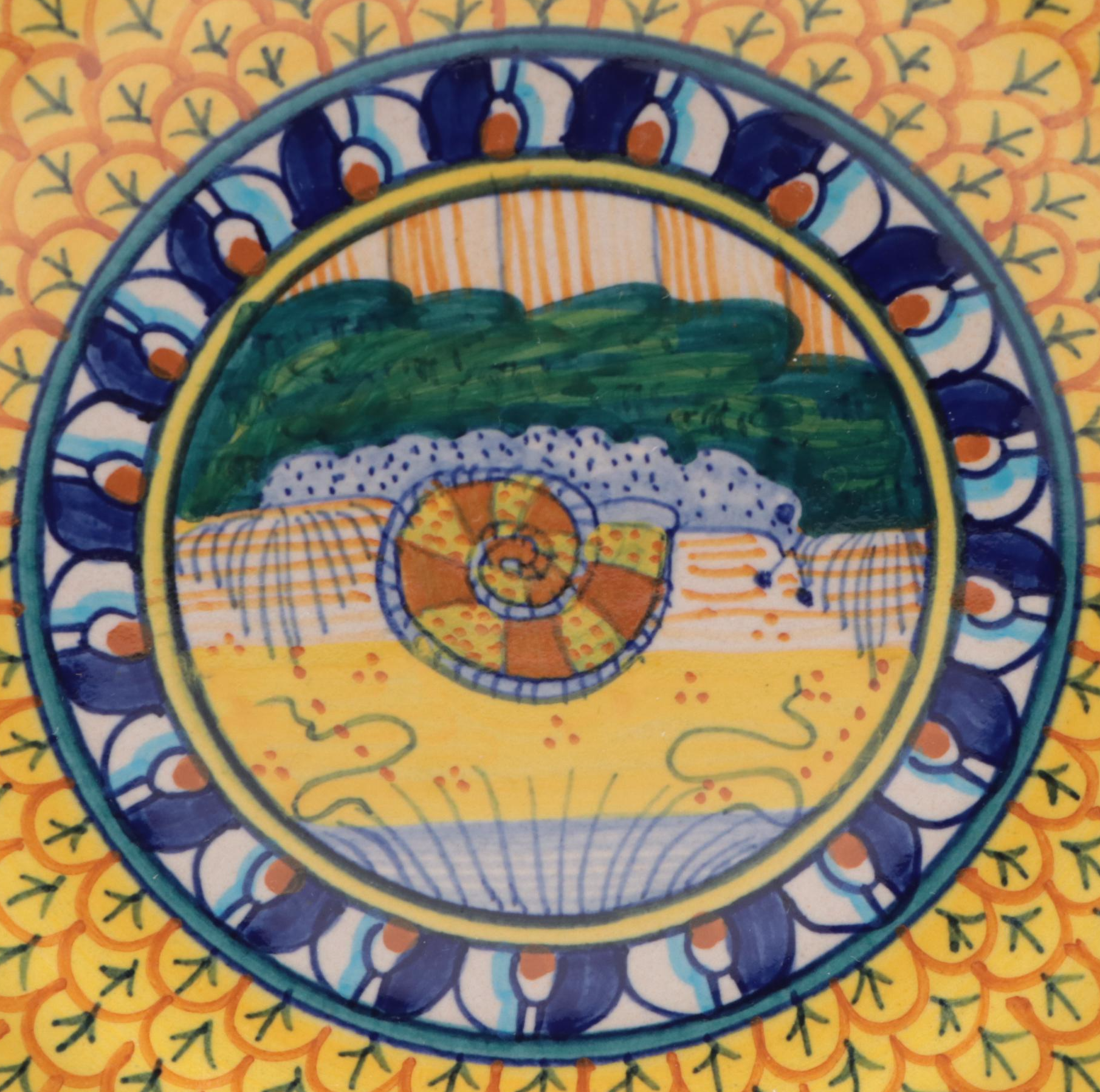 Two Geribi of Deruta Italian Majolica Earthenware Plates