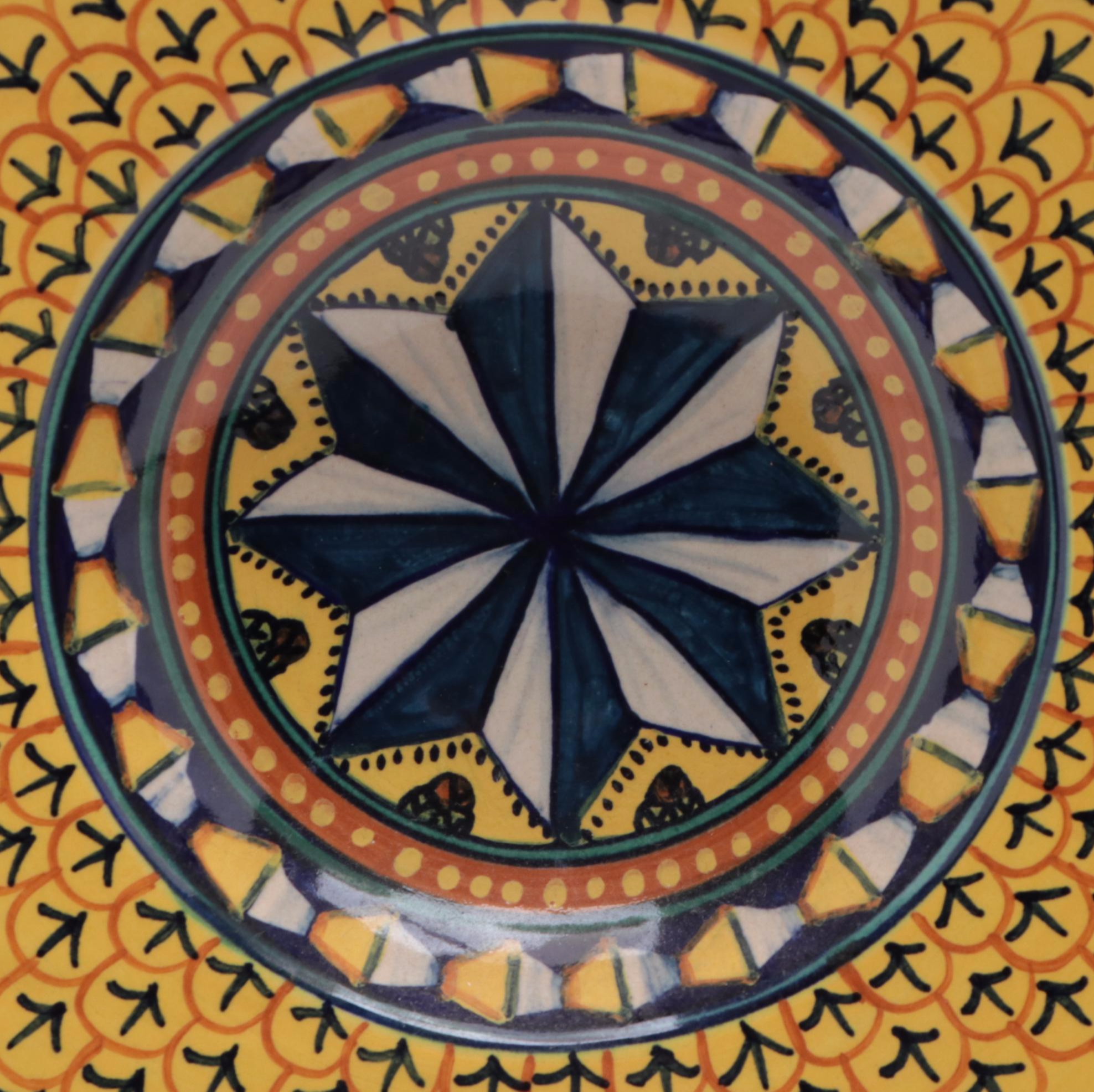 Two Geribi of Deruta Italian Majolica Earthenware Plates