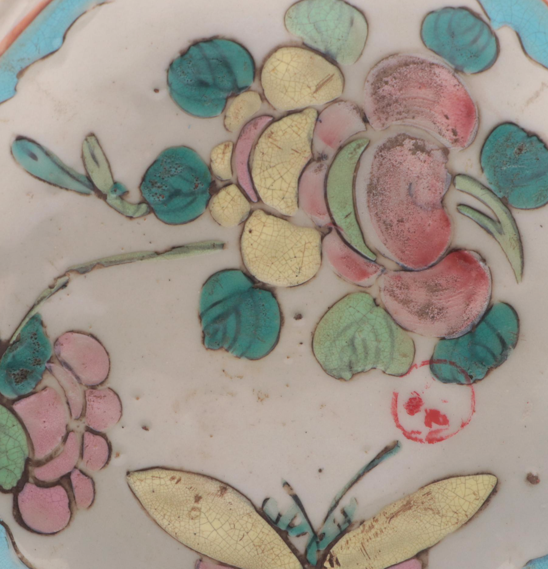 Chinese Lobed Footed Dish with Glazed Decoration
