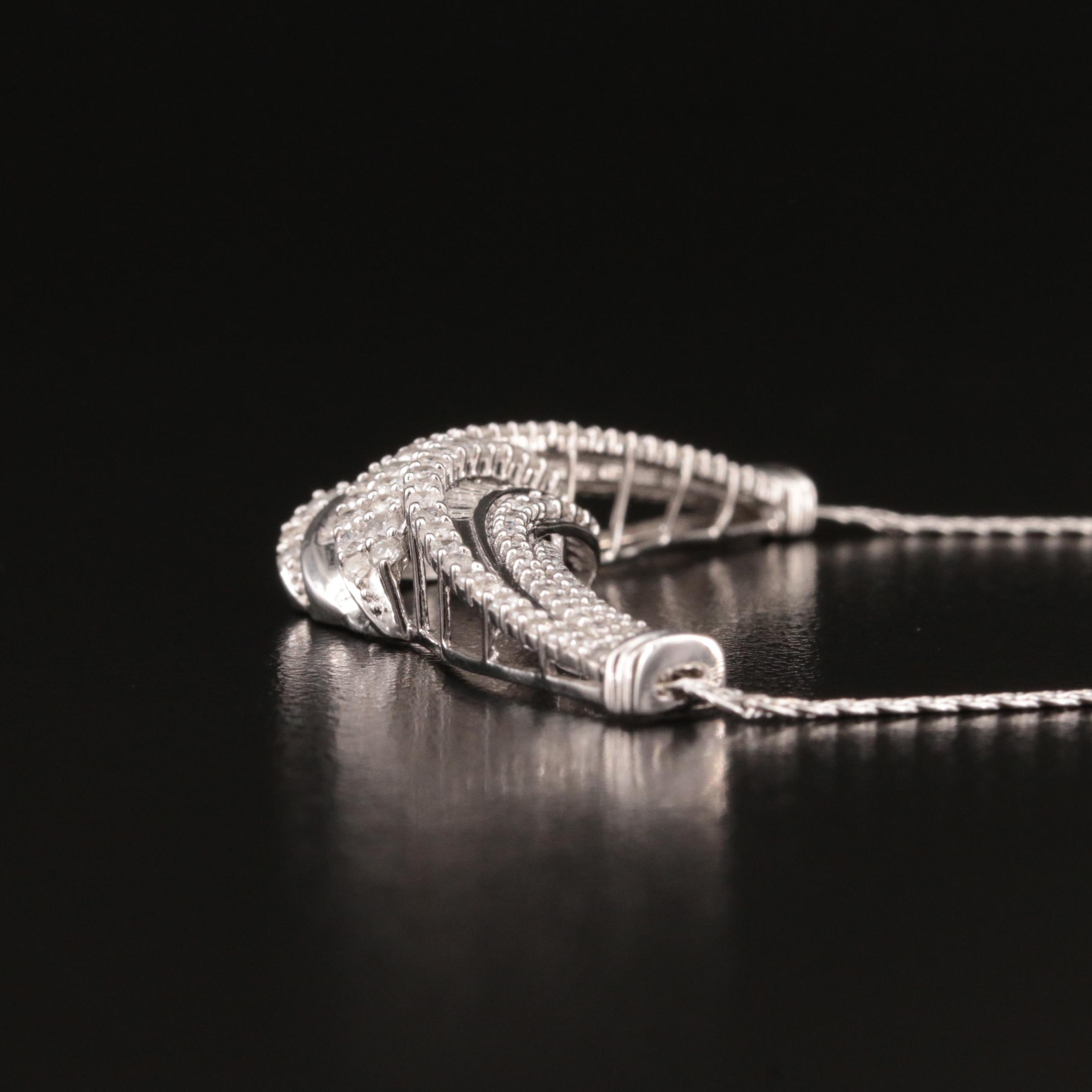 Sterling 2.04 CTW Diamond Chevron Necklace