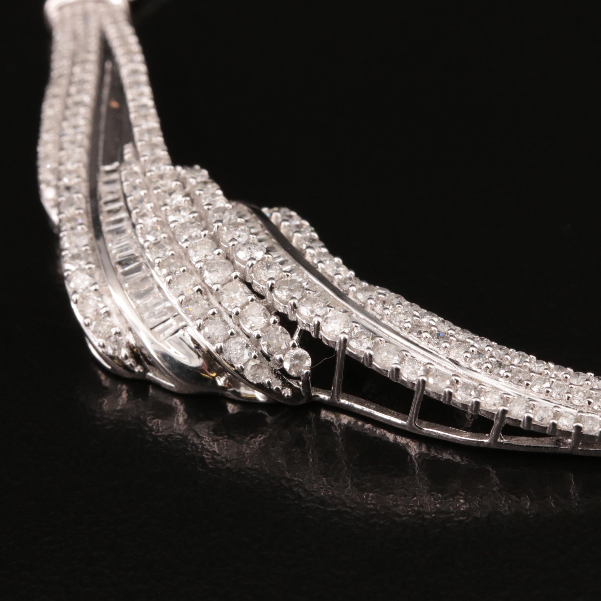 Sterling 2.04 CTW Diamond Chevron Necklace