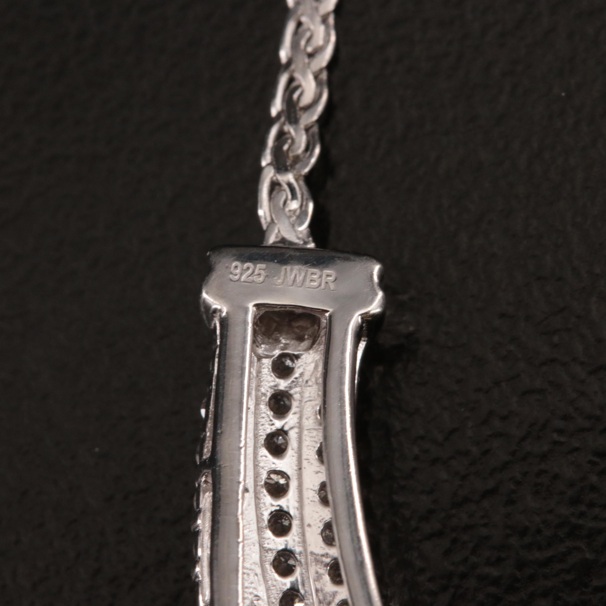 Sterling 2.04 CTW Diamond Chevron Necklace