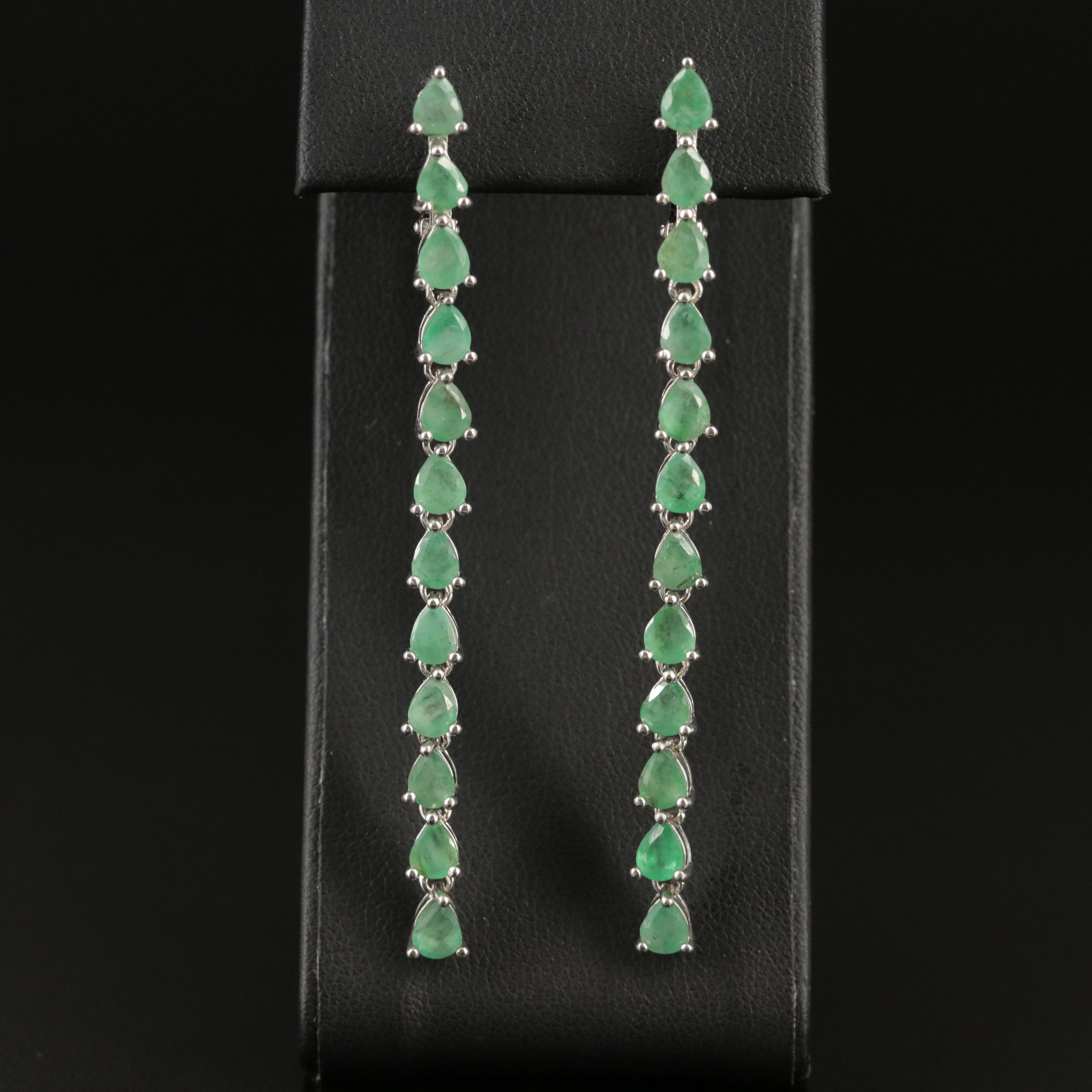 Sterling Emerald Earrings