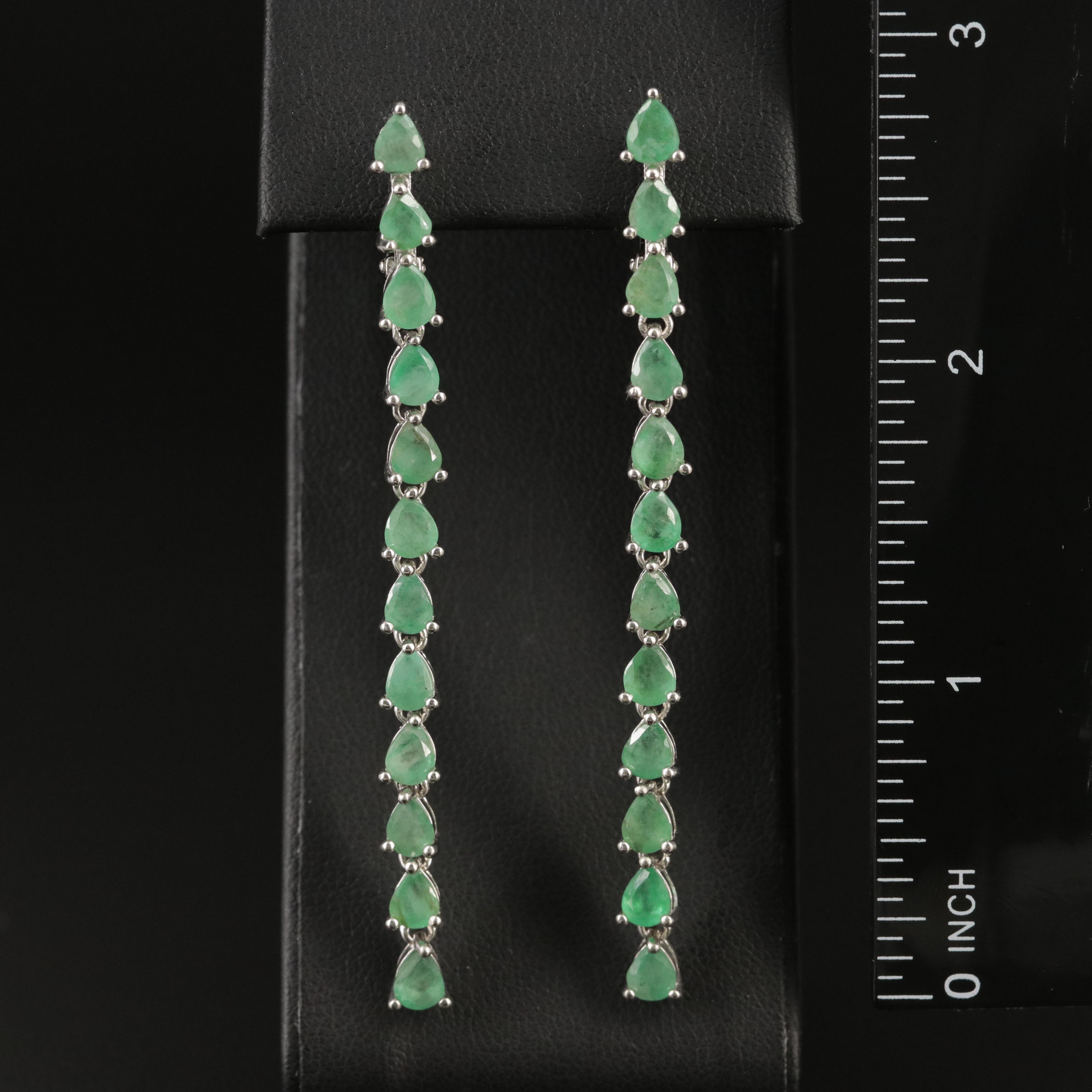 Sterling Emerald Earrings