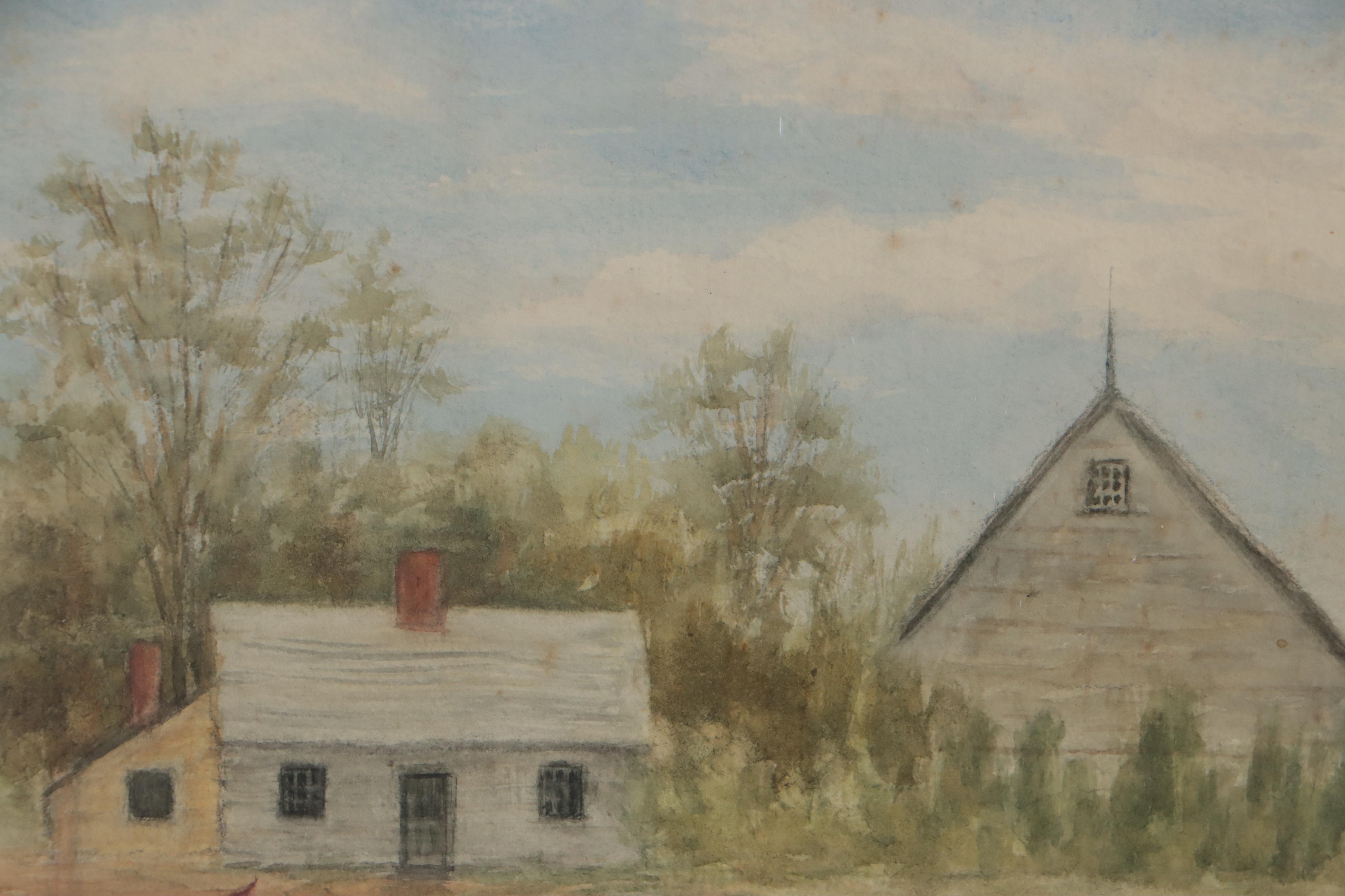 Watercolor Painting of Harbor Scene, 1899